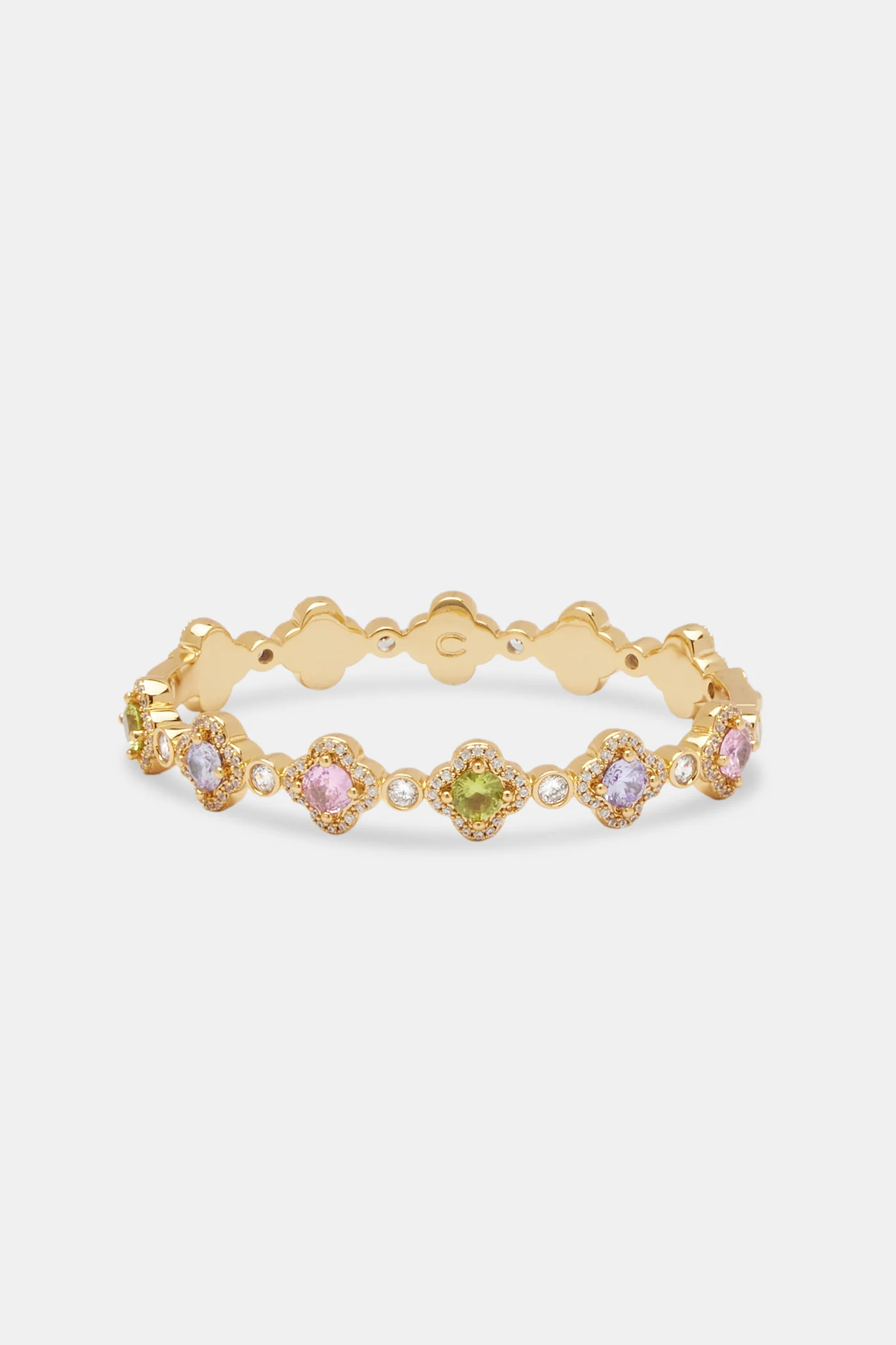 Multi Colour CZ Motif Bangle - 8mm - Image 2
