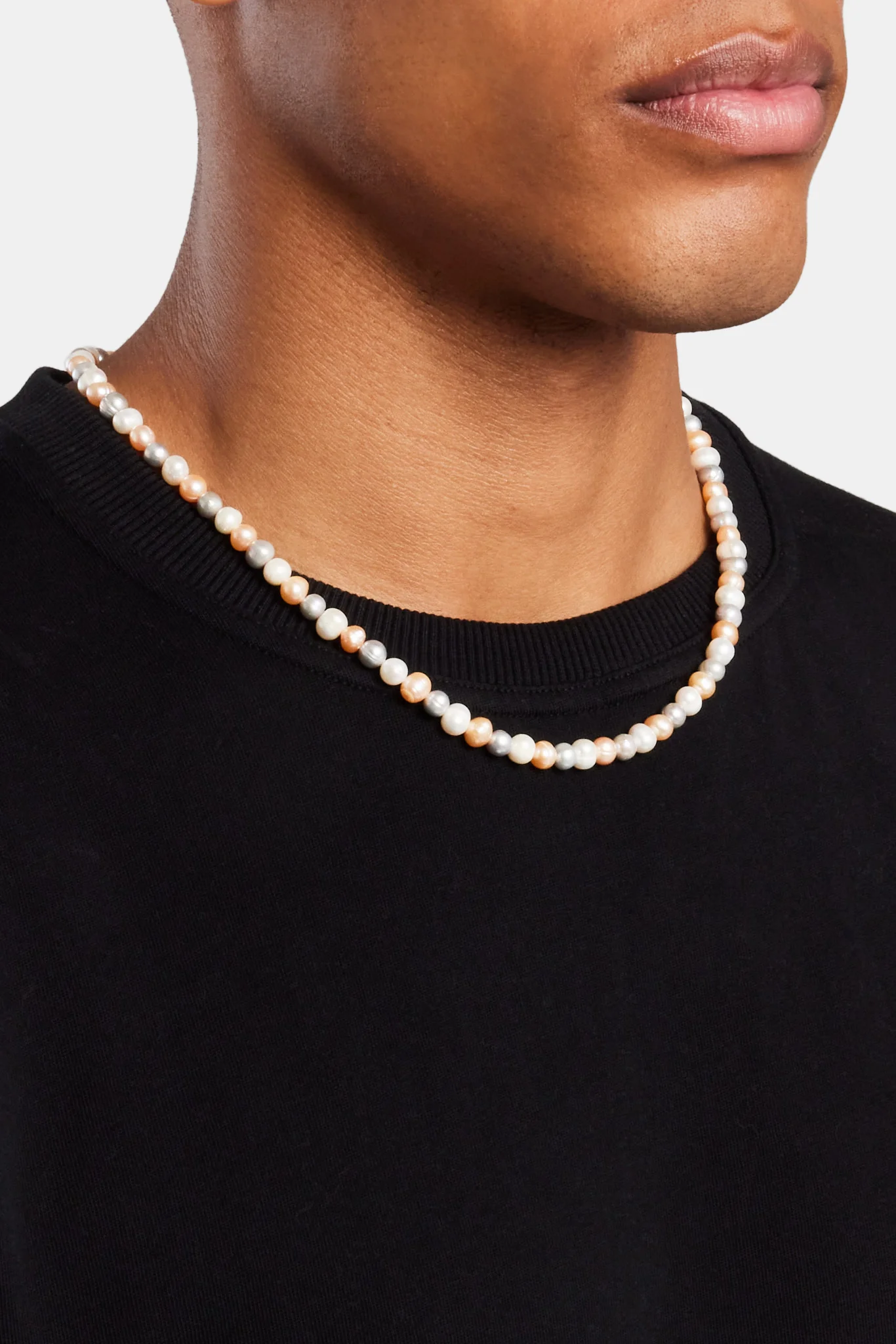 Multi Colour Freshwater Pearl Necklace - White - 6mm - Image 4