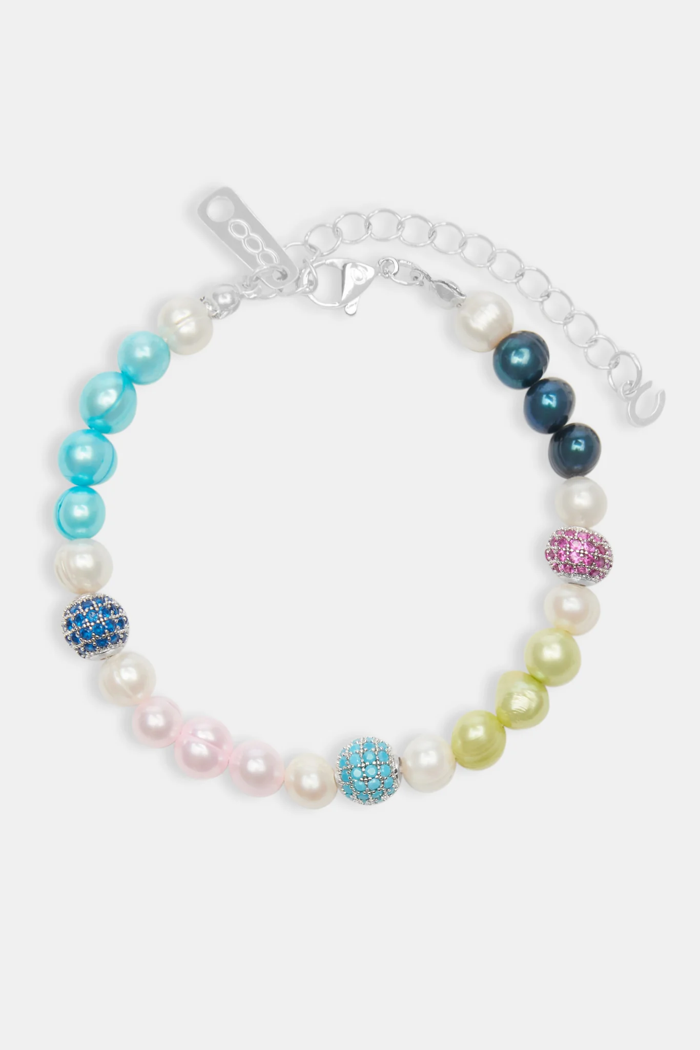 Multi Colour Ice Ball & Bead Freshwater Pearl Bracelet - Image 2