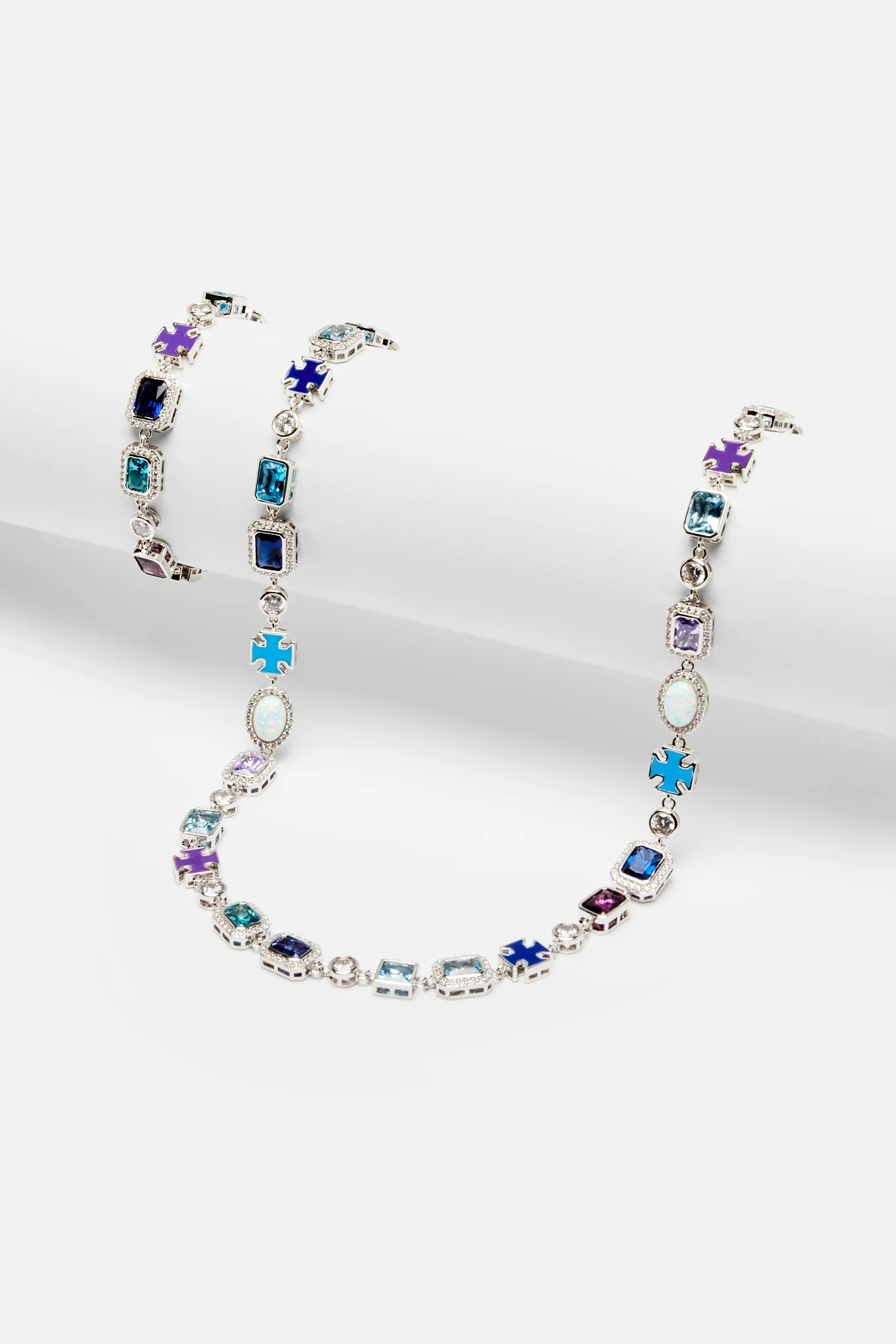 Multi Gemstone Motif Necklace & Bracelet Bundle - 10mm - Image 2
