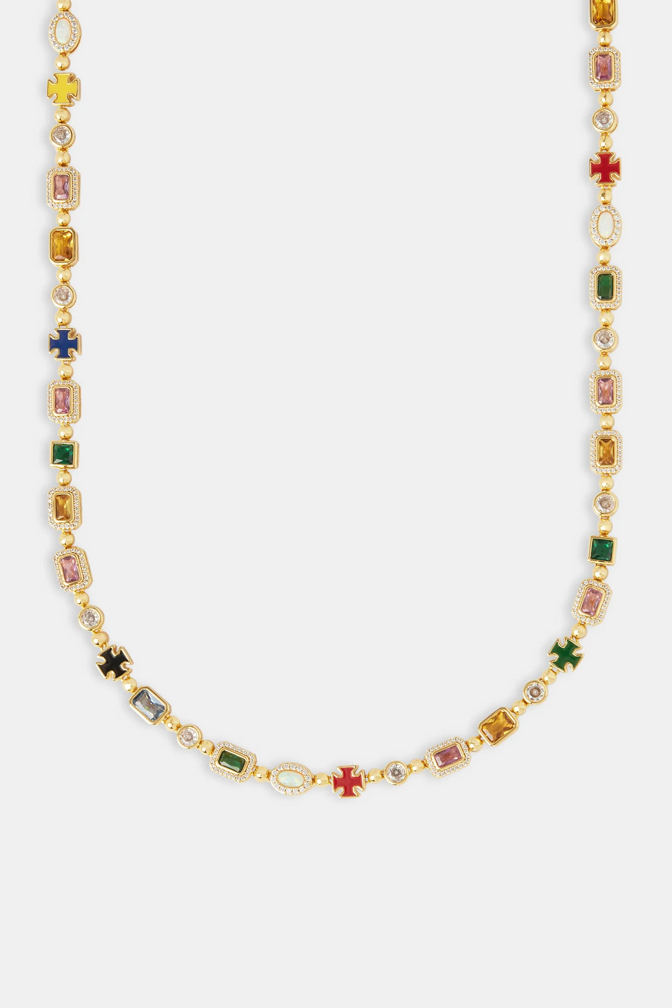 Micro Multi Gemstone Chain - 6mm - Gold - Image 2
