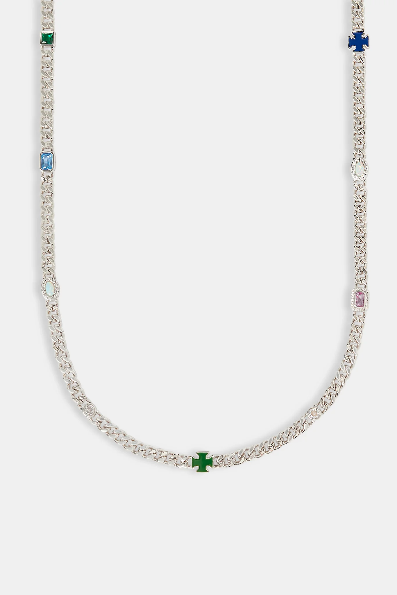 Multi Gemstone Miami Cuban Chain - 5mm - Image 2