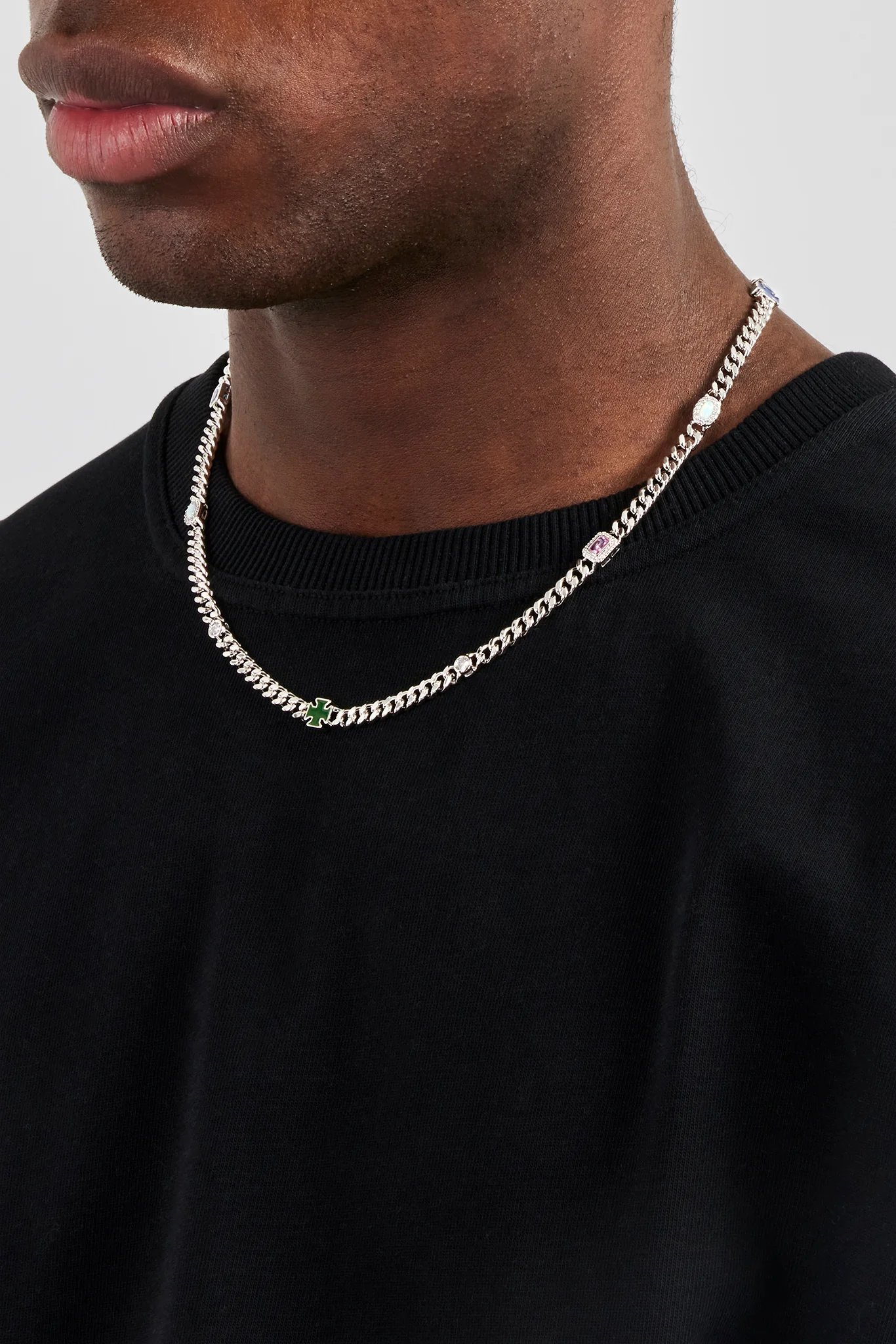 Multi Gemstone Miami Cuban Chain - 5mm - Image 3