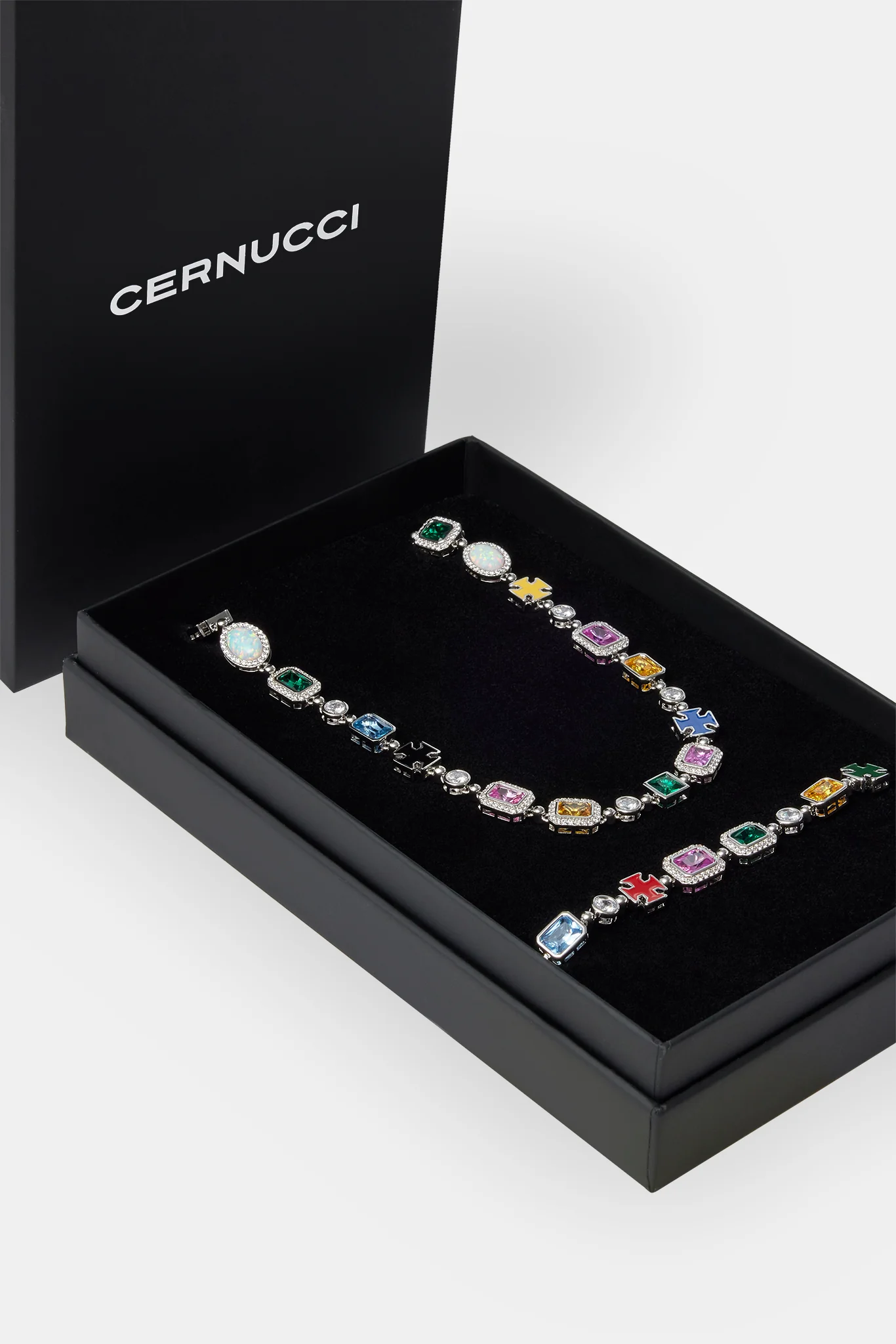 Multi Gemstone Motif Chain & Bracelet Set - Image 2