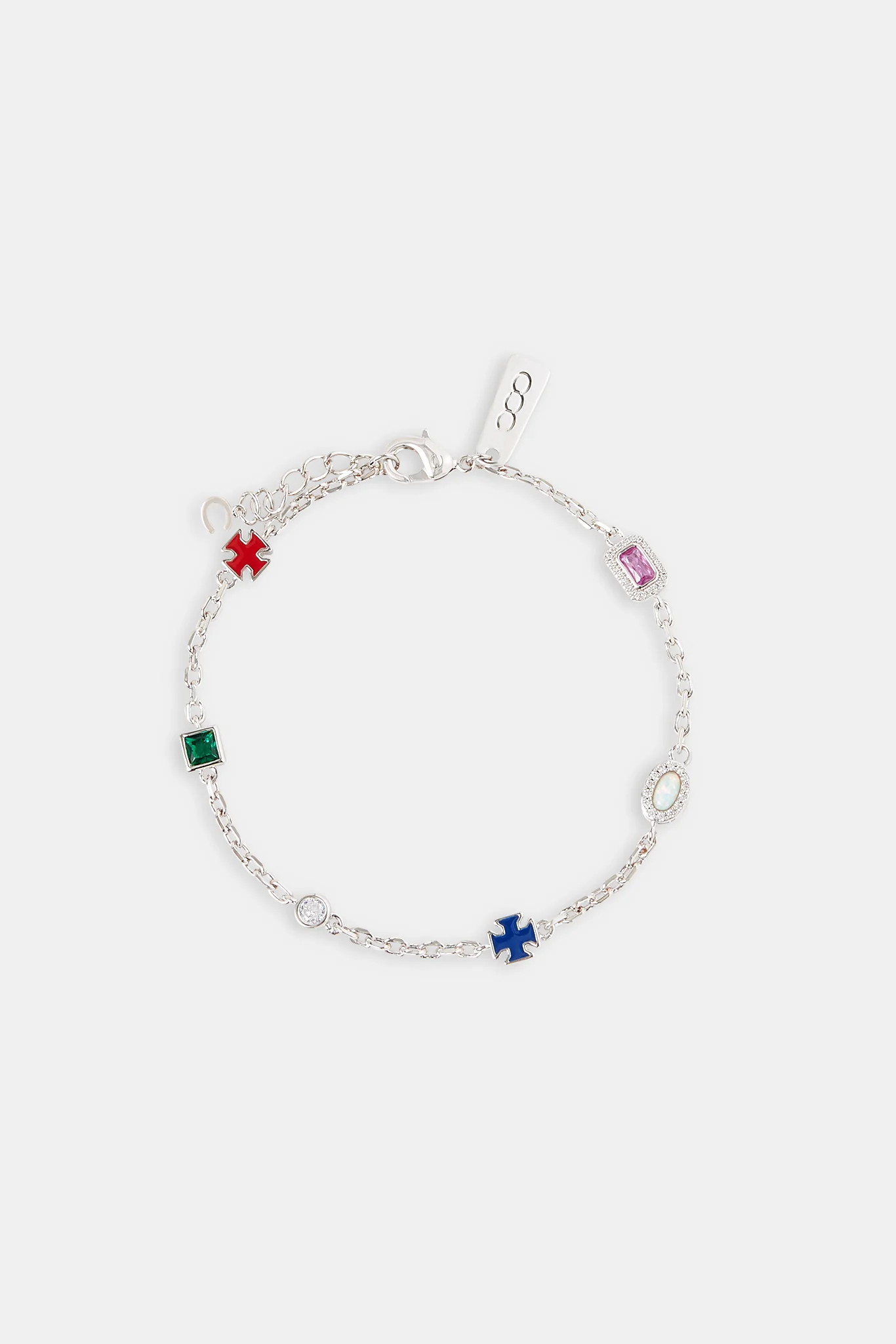 Multi Gemstone Rolo Bracelet - 6mm - Image 2