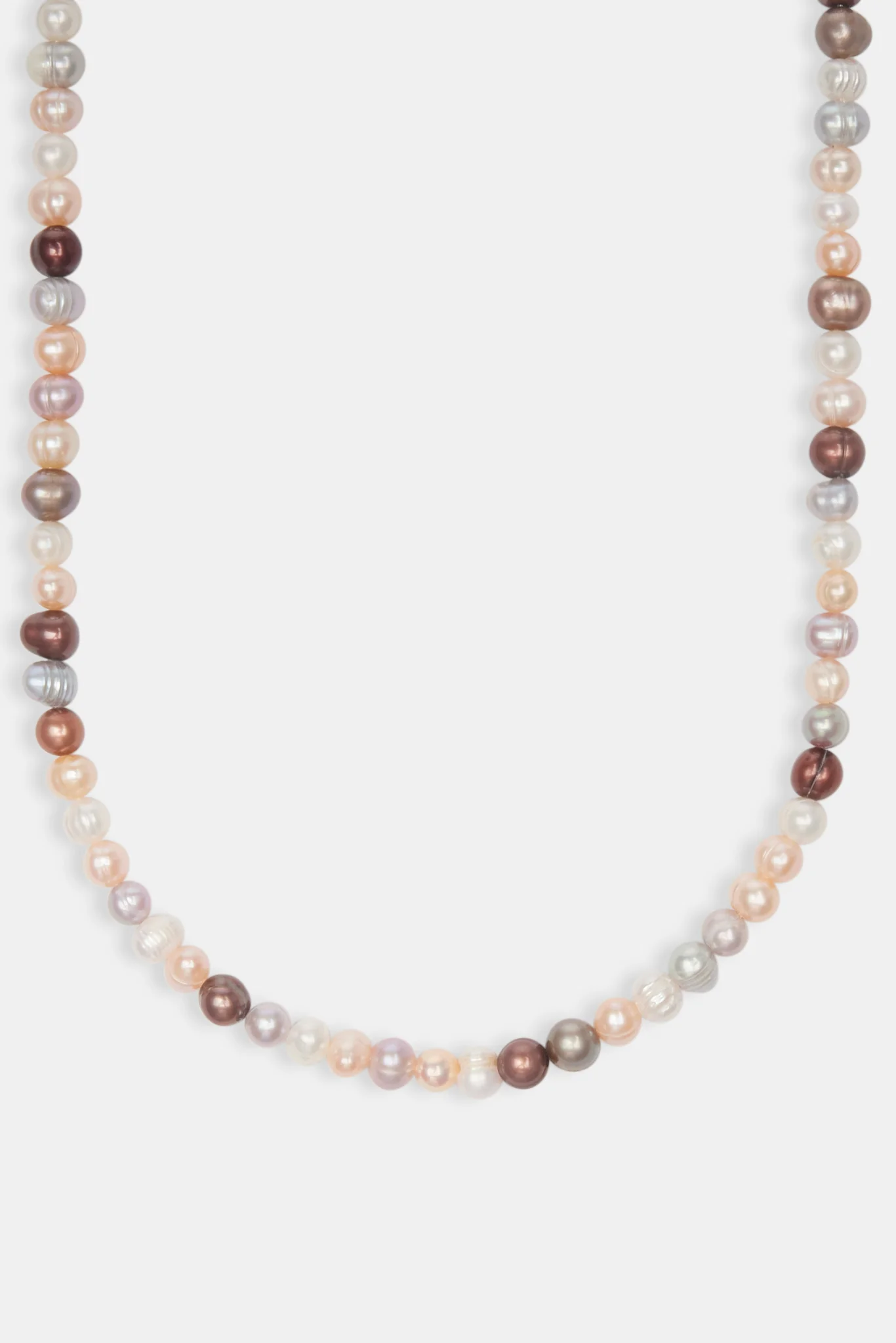 Multi Pink Bead Freshwater Pearl Necklace - 6mm - Image 2
