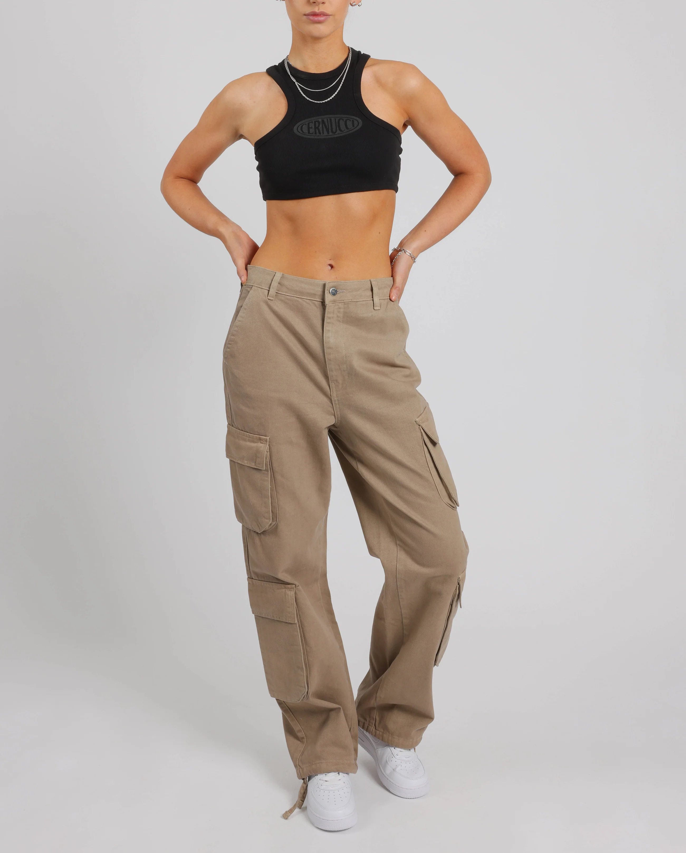 Multi Pocket Cargo Trouser - Beige - Image 3