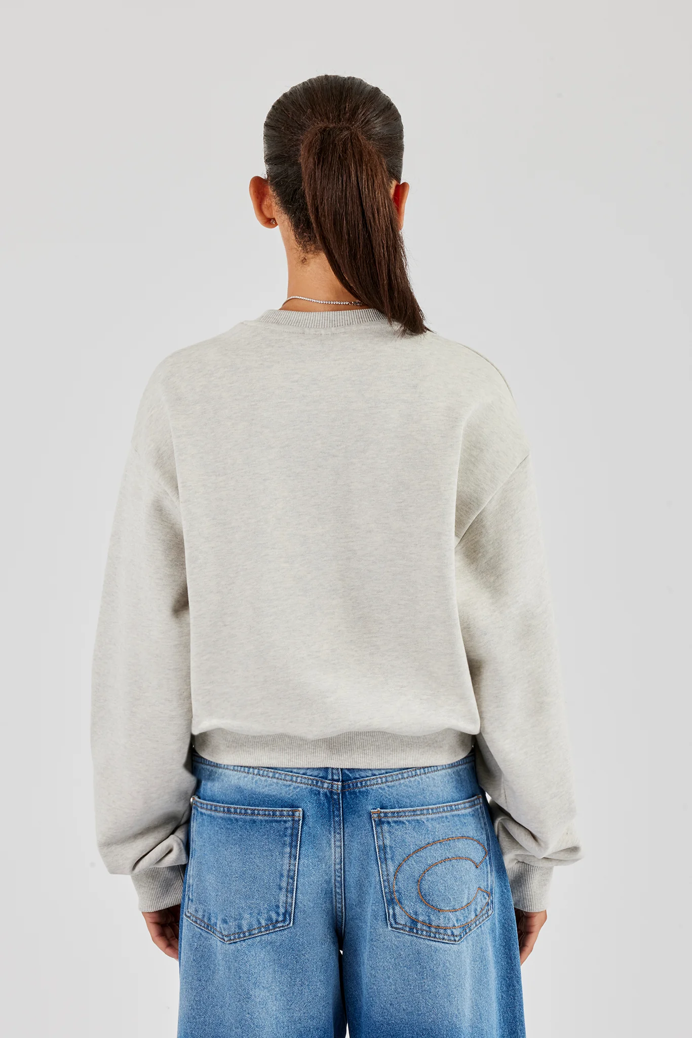 New York Oversized Sweatshirt - Grey Marl - Image 3