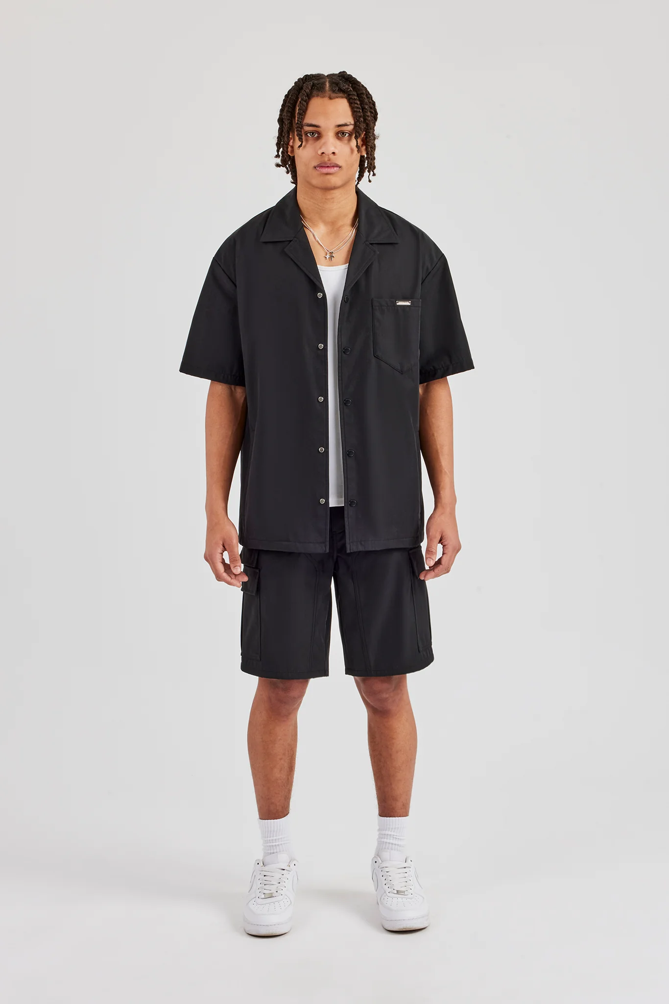 Nylon Cargo Shirt - Black - Image 4