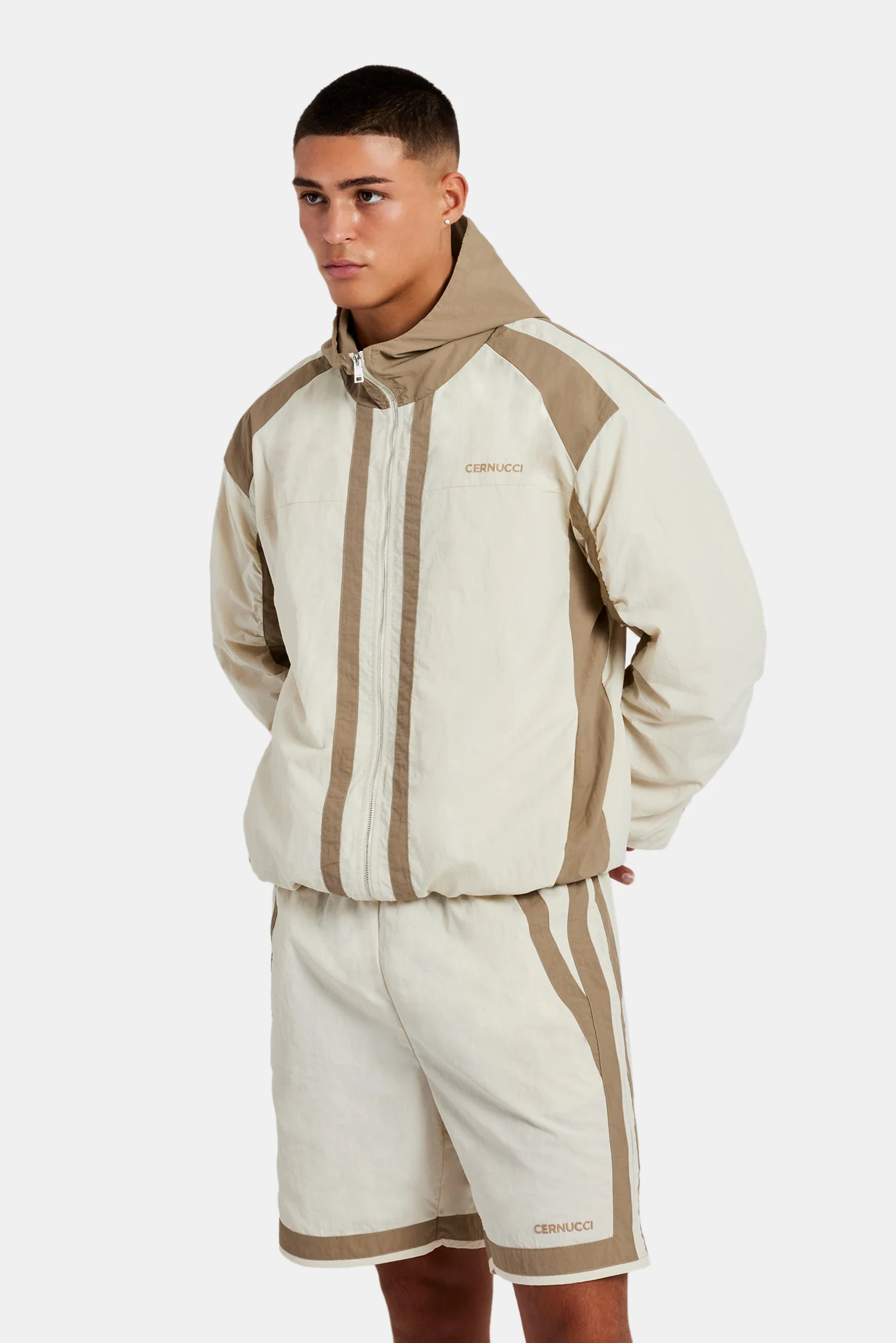 Nylon Colour Block Regular Short - Off White - Image 4
