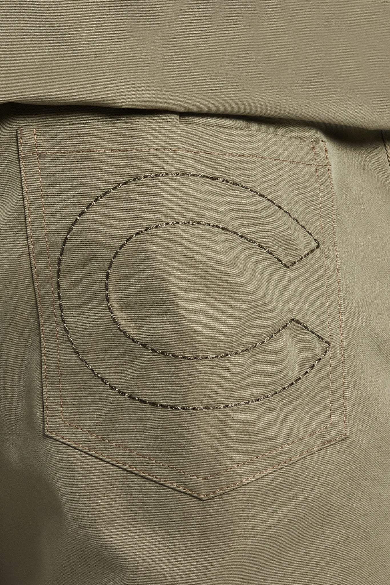 Nylon Embroidered Popper Short - Green - Image 4