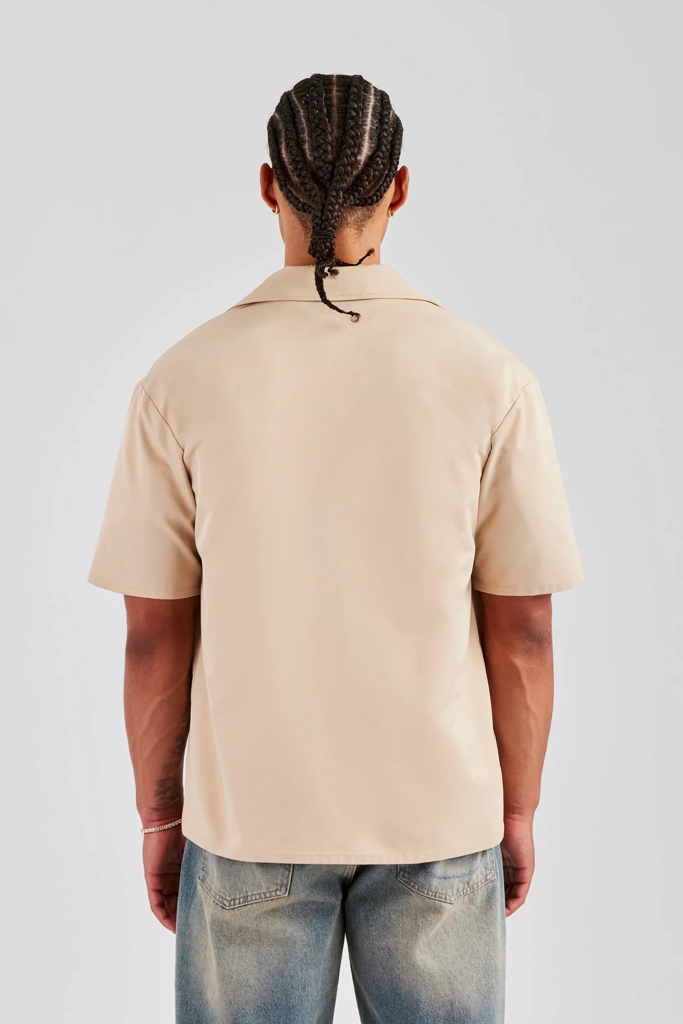 Nylon Embroidered Shirt - Sand - Image 3