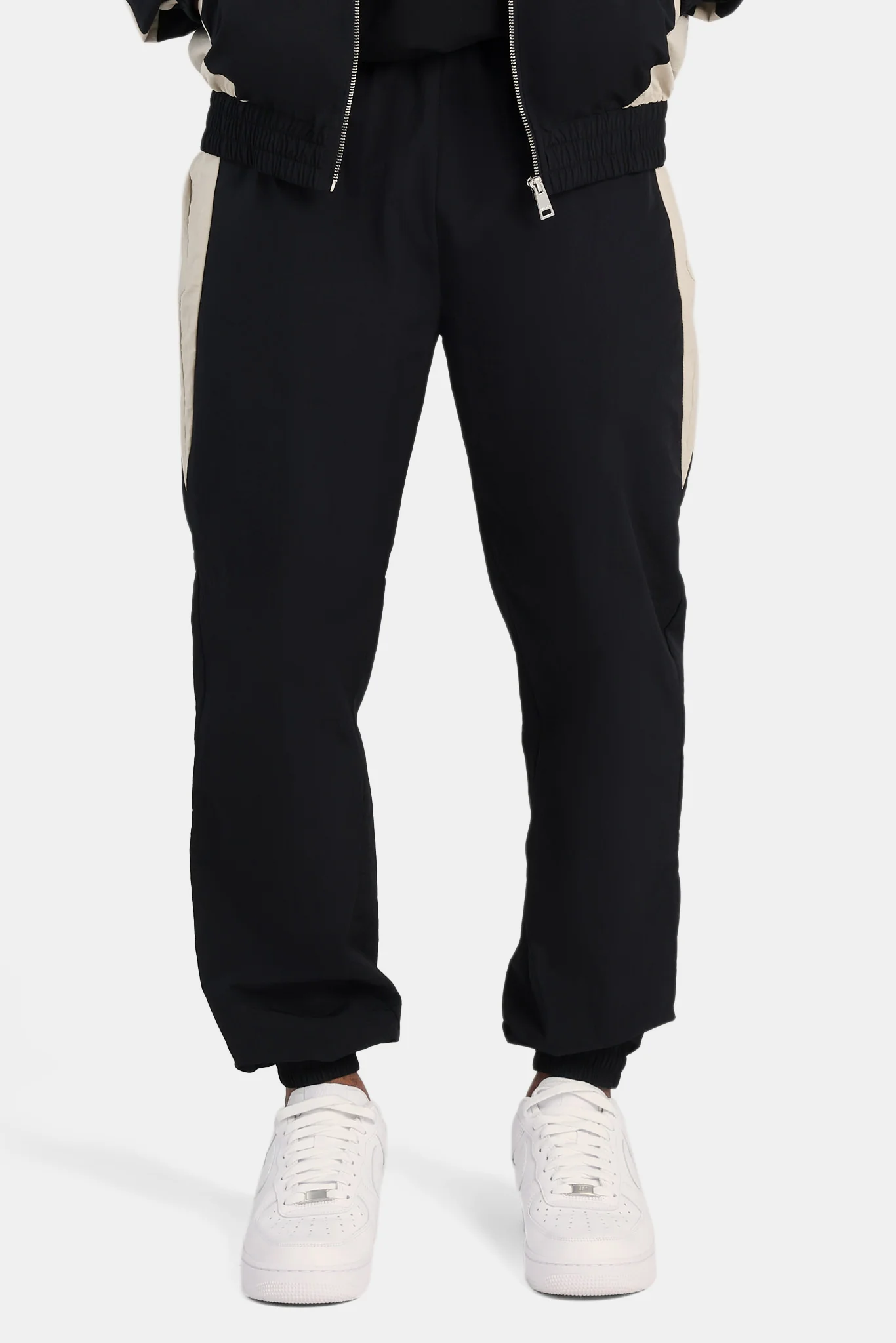 Nylon Panelled Tracksuit - Black - Image 7