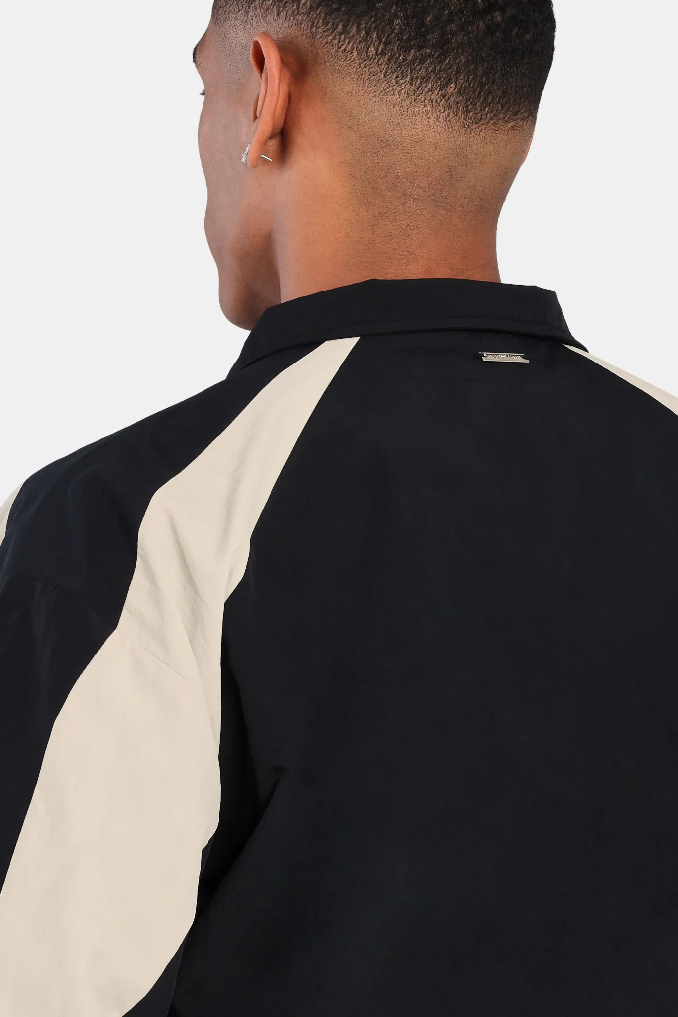 Nylon Panelled Track Jacket - Black - Image 5