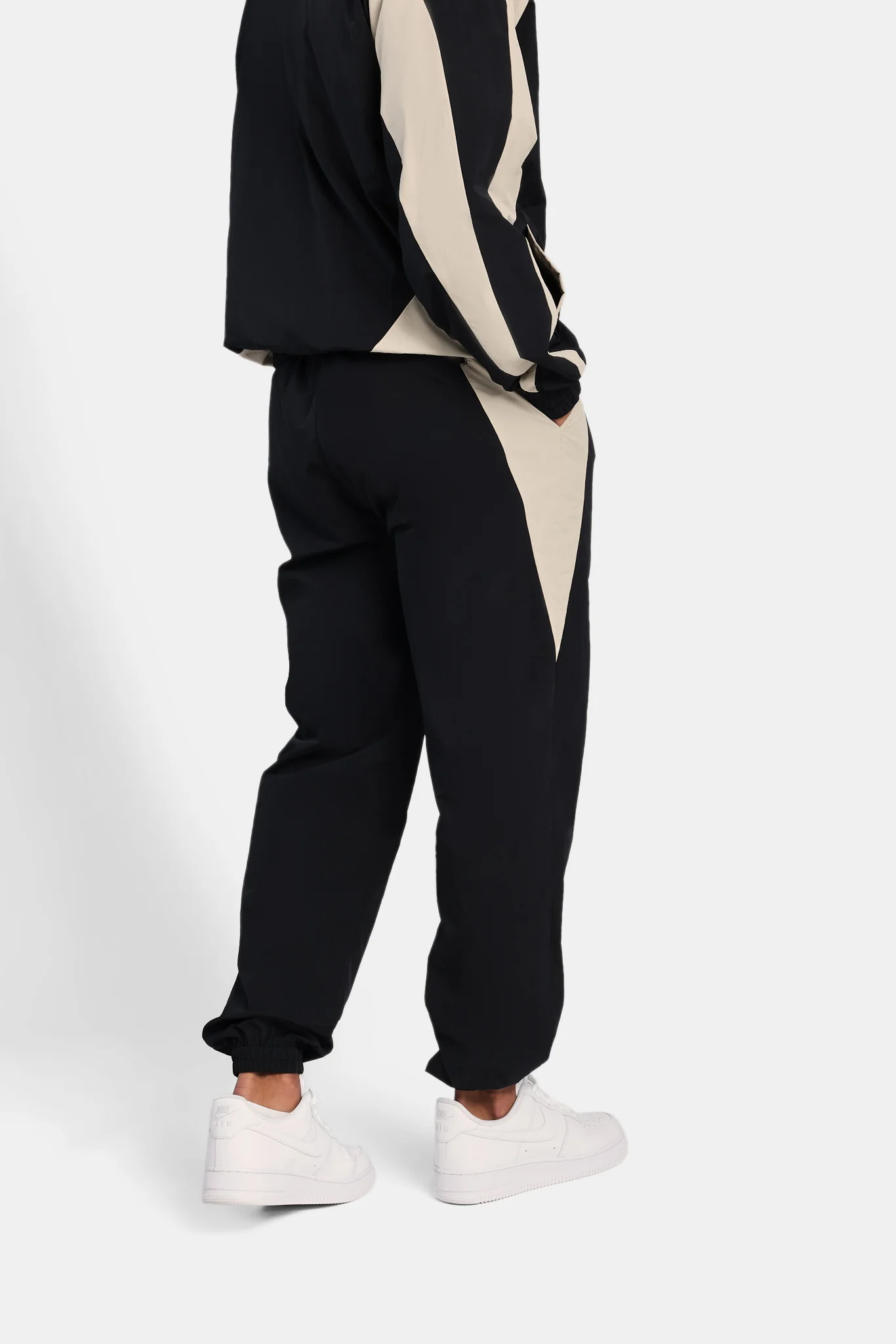 Nylon Panelled Track Joggers - Black - Image 4