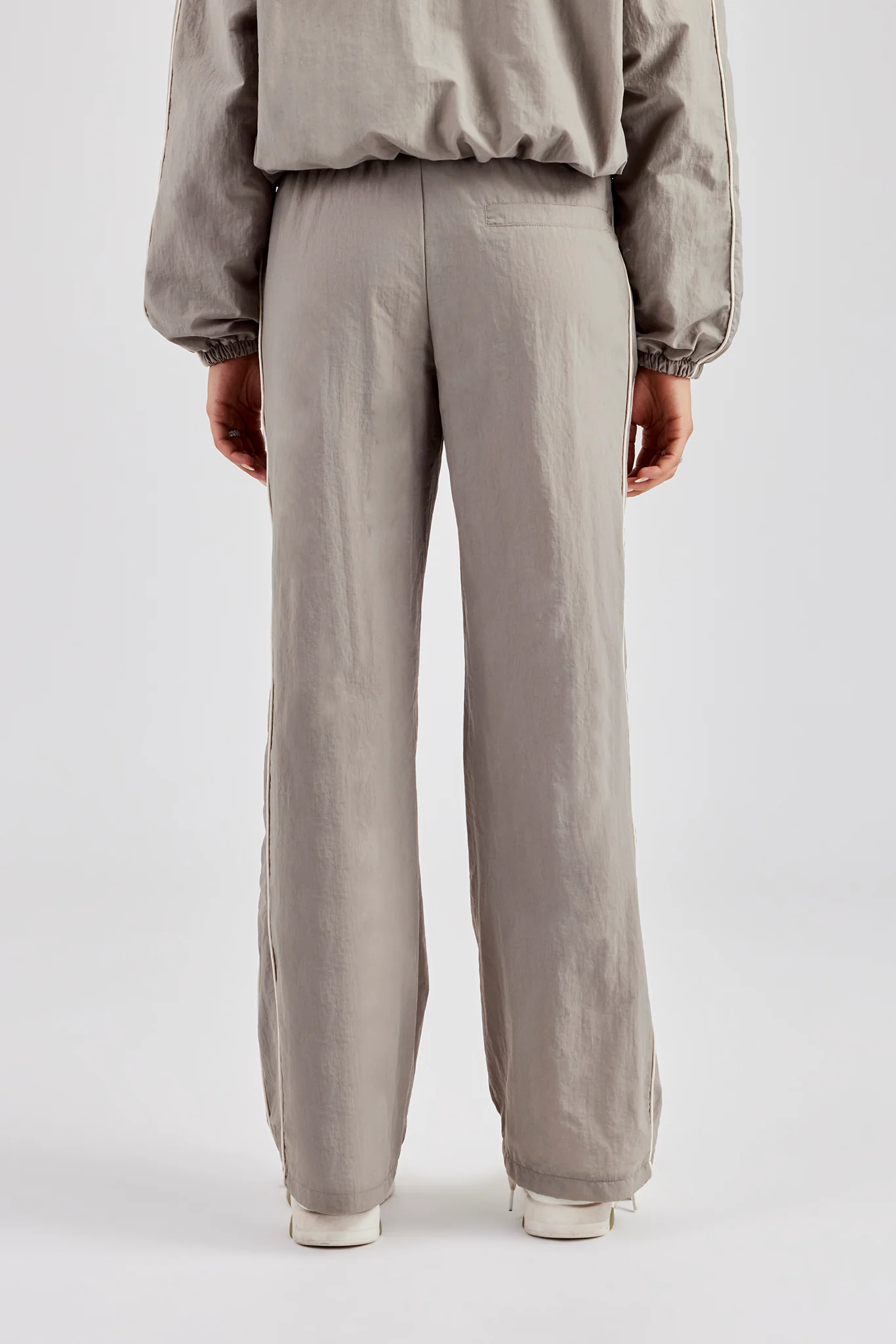 Nylon Straight Leg Trousers - Light Grey - Image 2