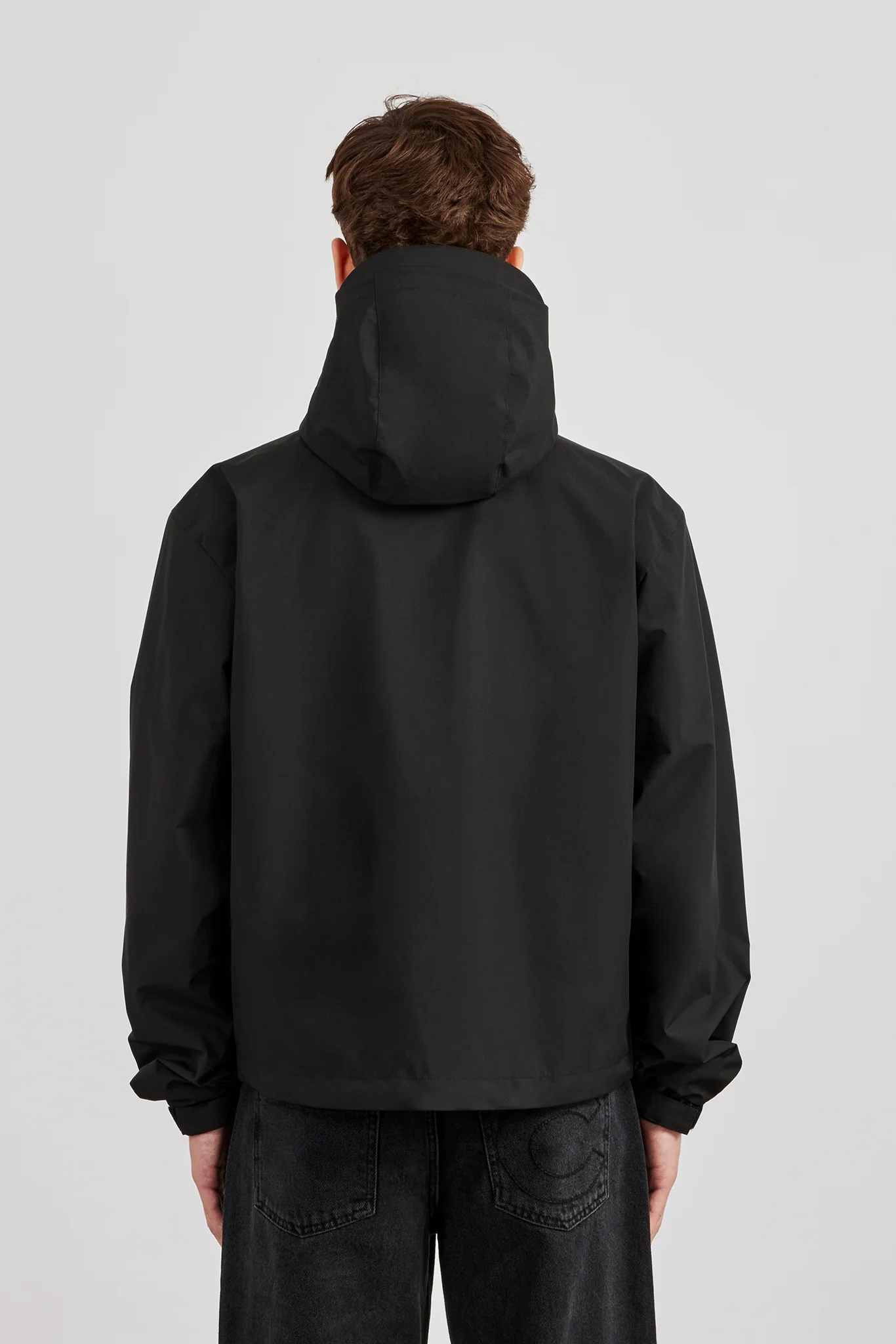 Nylon Windbreaker Jacket - Black - Image 5