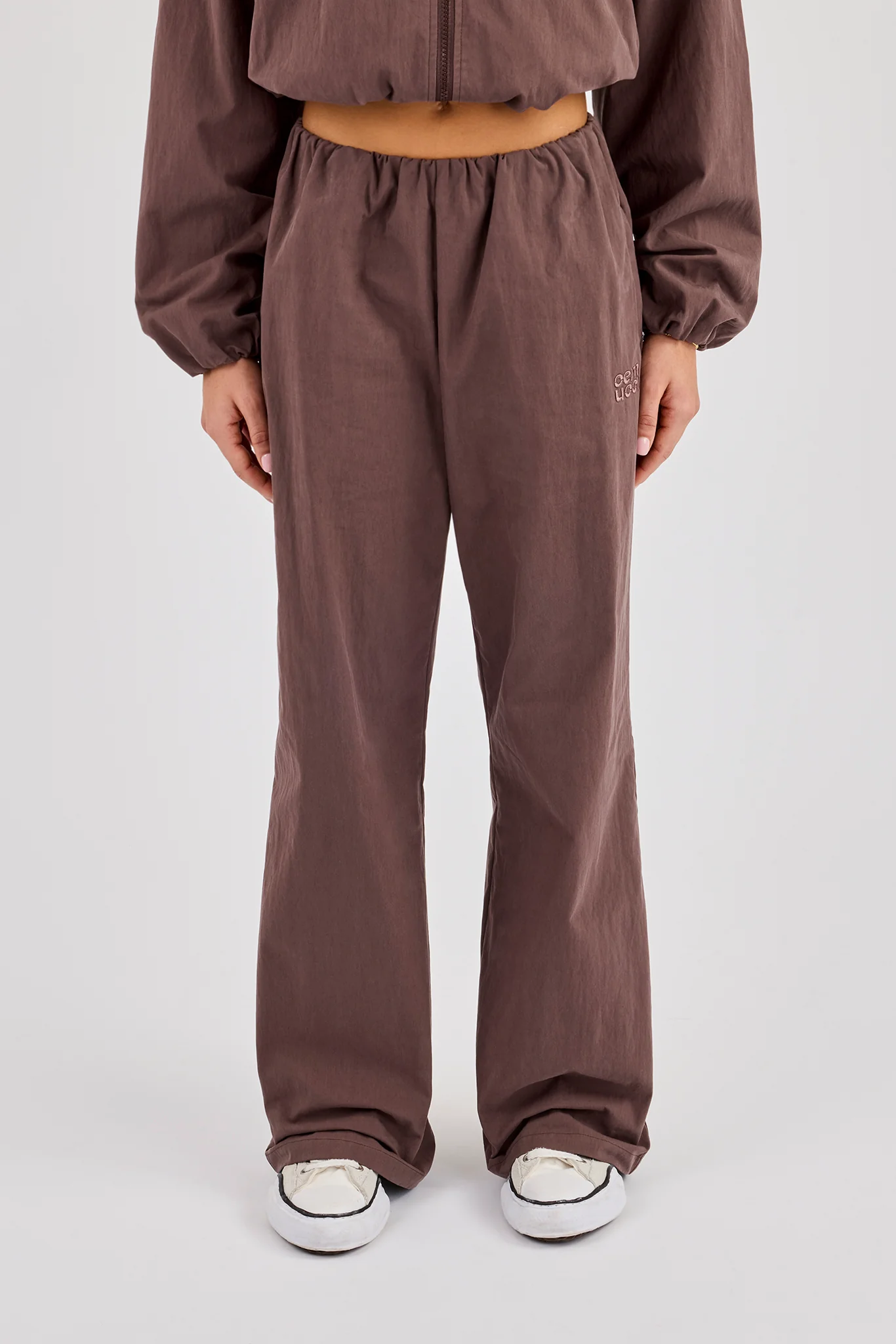 Nylon Waistbandless Jogger - Dark Brown - Image 2