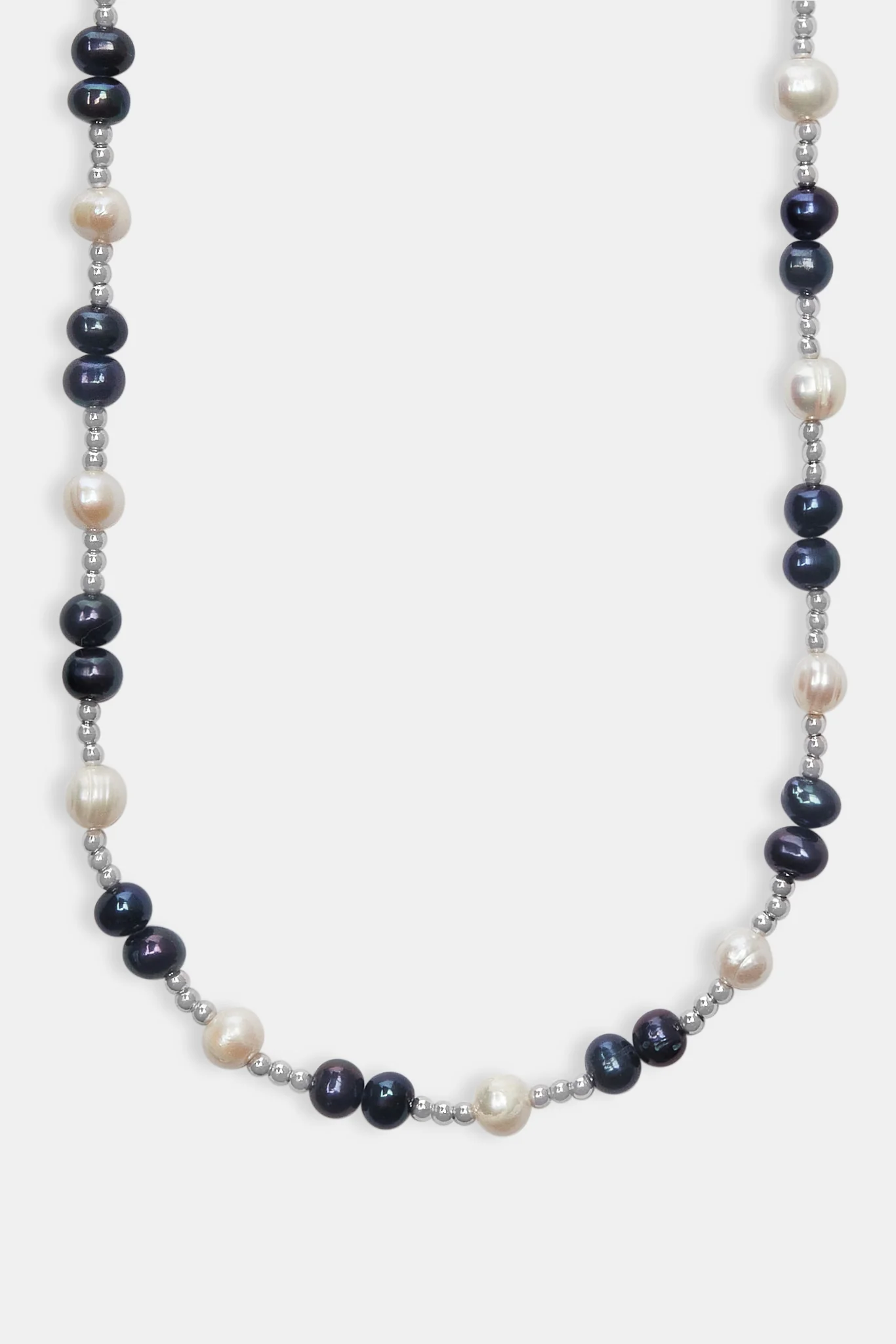 Oilslick Freshwater Pearl & Bead Necklace - White - Image 2