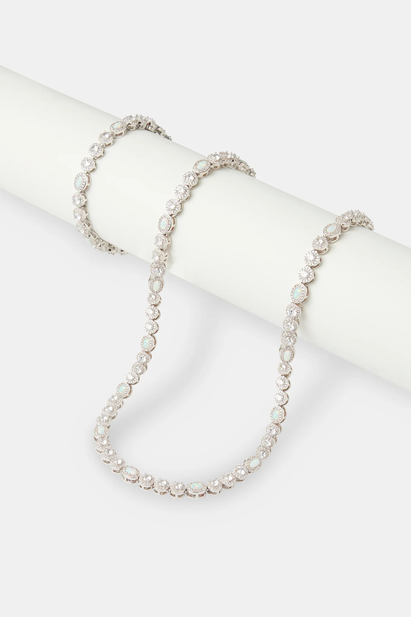 Micro Opal & Clear Multi Gemstone Chain & Bracelet - 6mm - Image 2