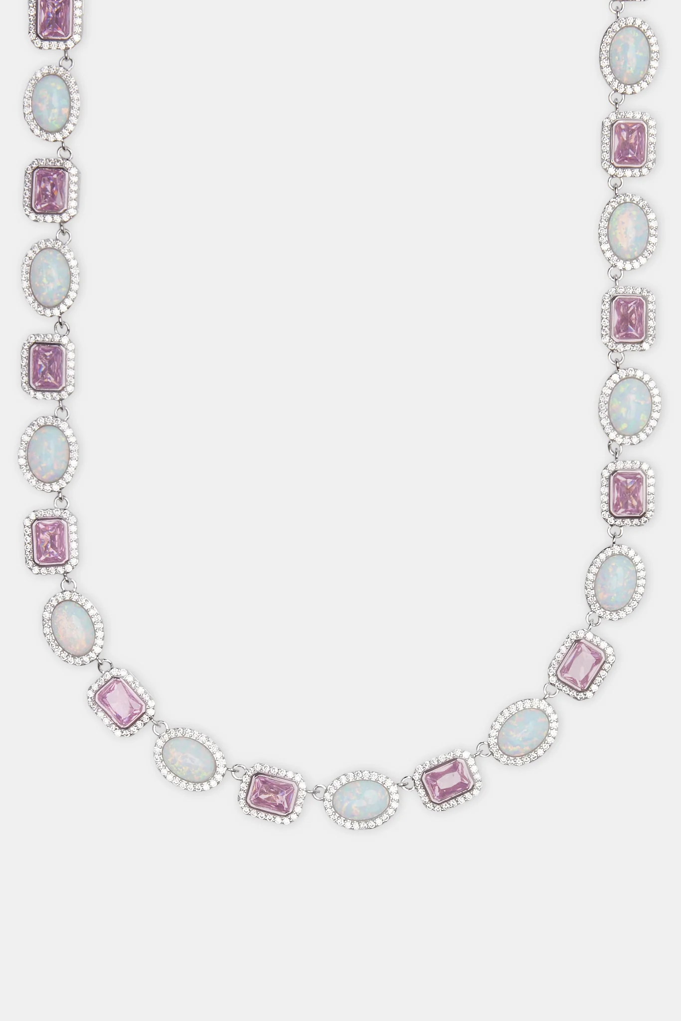 Opal & Pink Gemstone Chain - White - Image 2