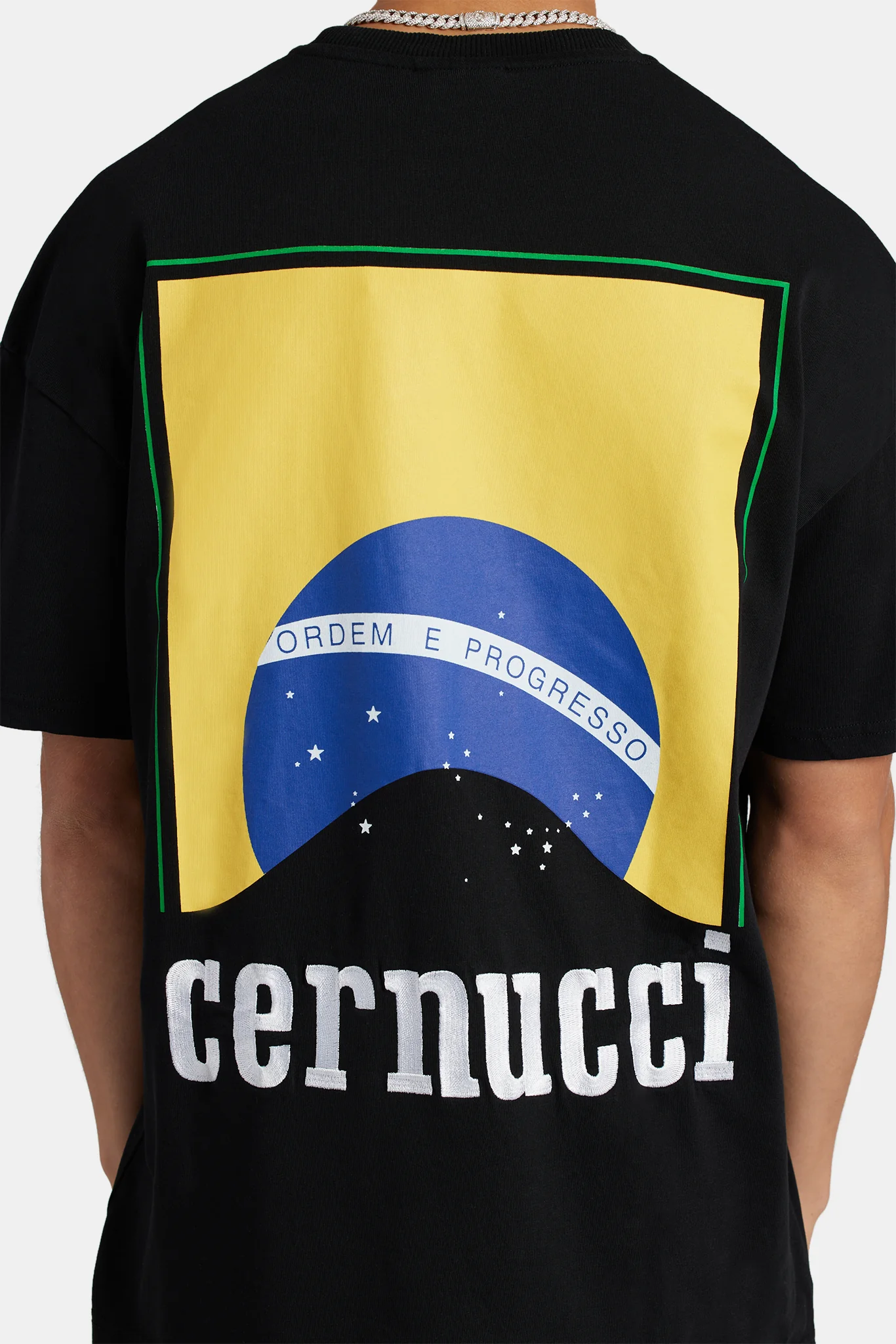 Oversized Brazil Back Graphic T-Shirt - Black - Image 2
