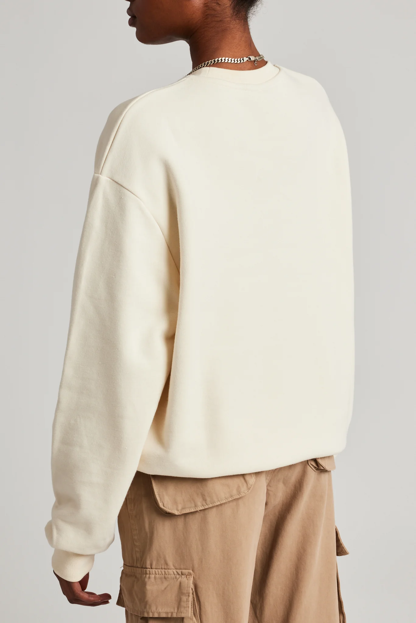 Oversized Cernucci Embroidered Sweatshirt - Ecru - Image 2