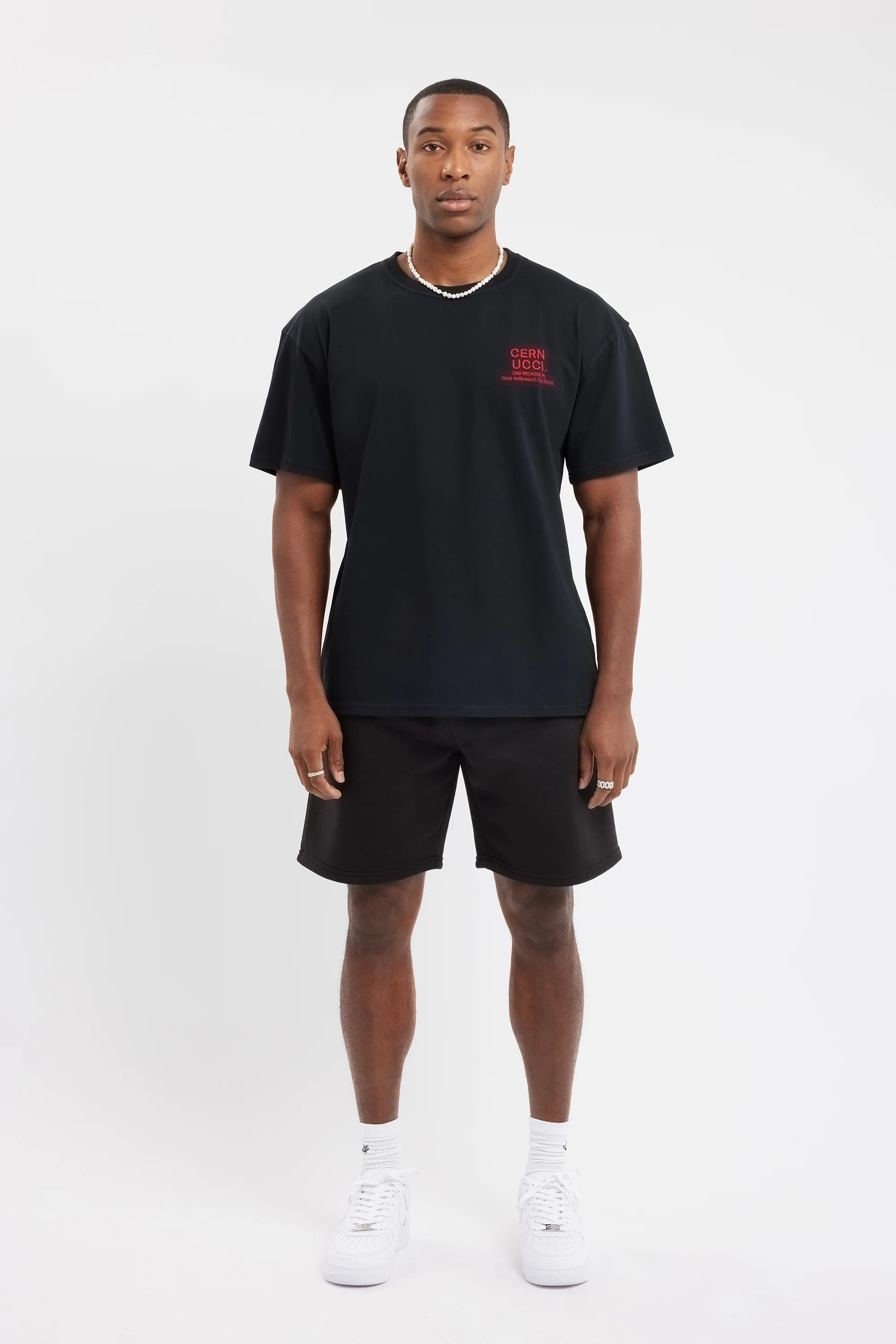 Oversized Cernucci Text T-Shirt - Black - Image 2