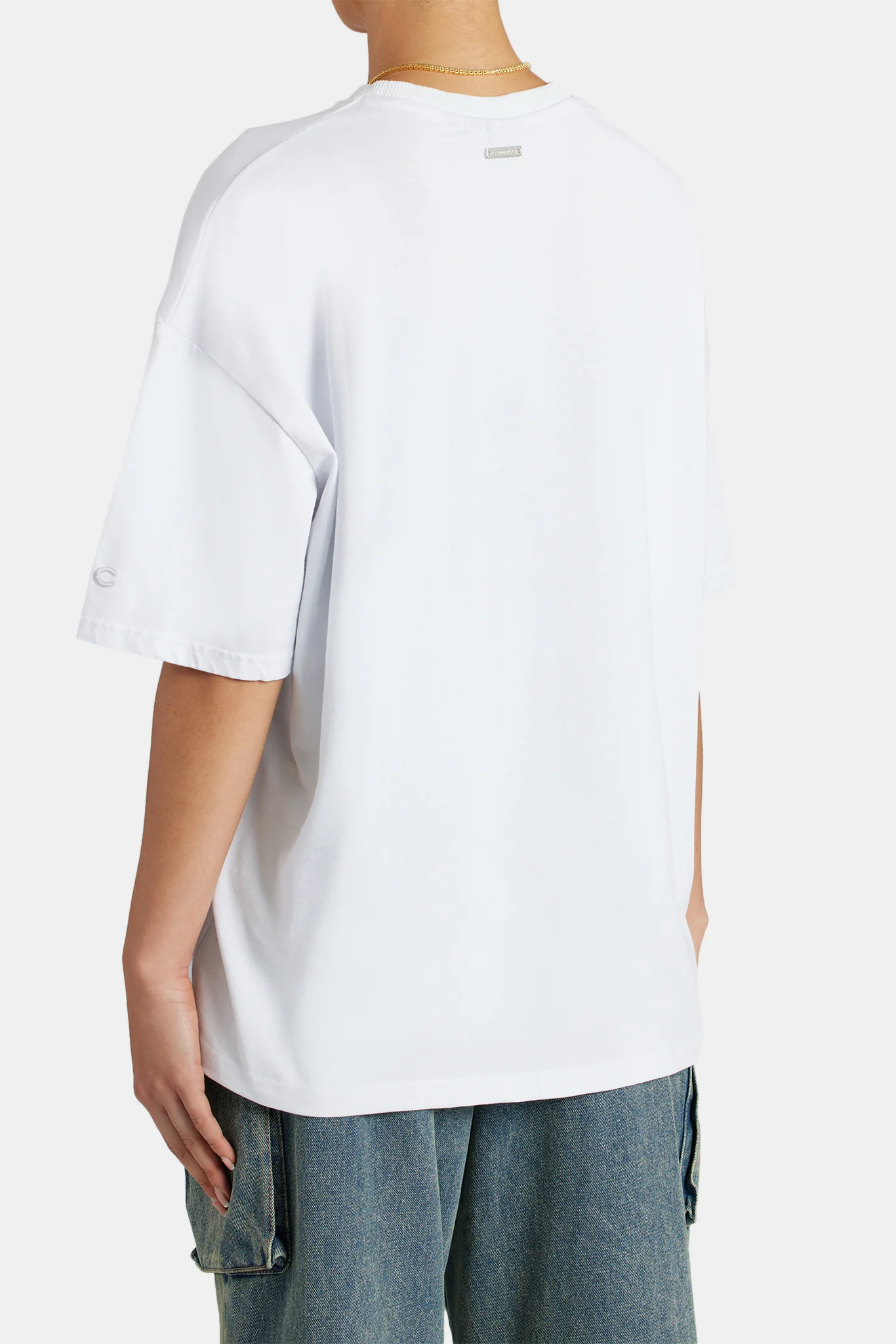 Oversized Floral Graphic T-Shirt - White - Image 2
