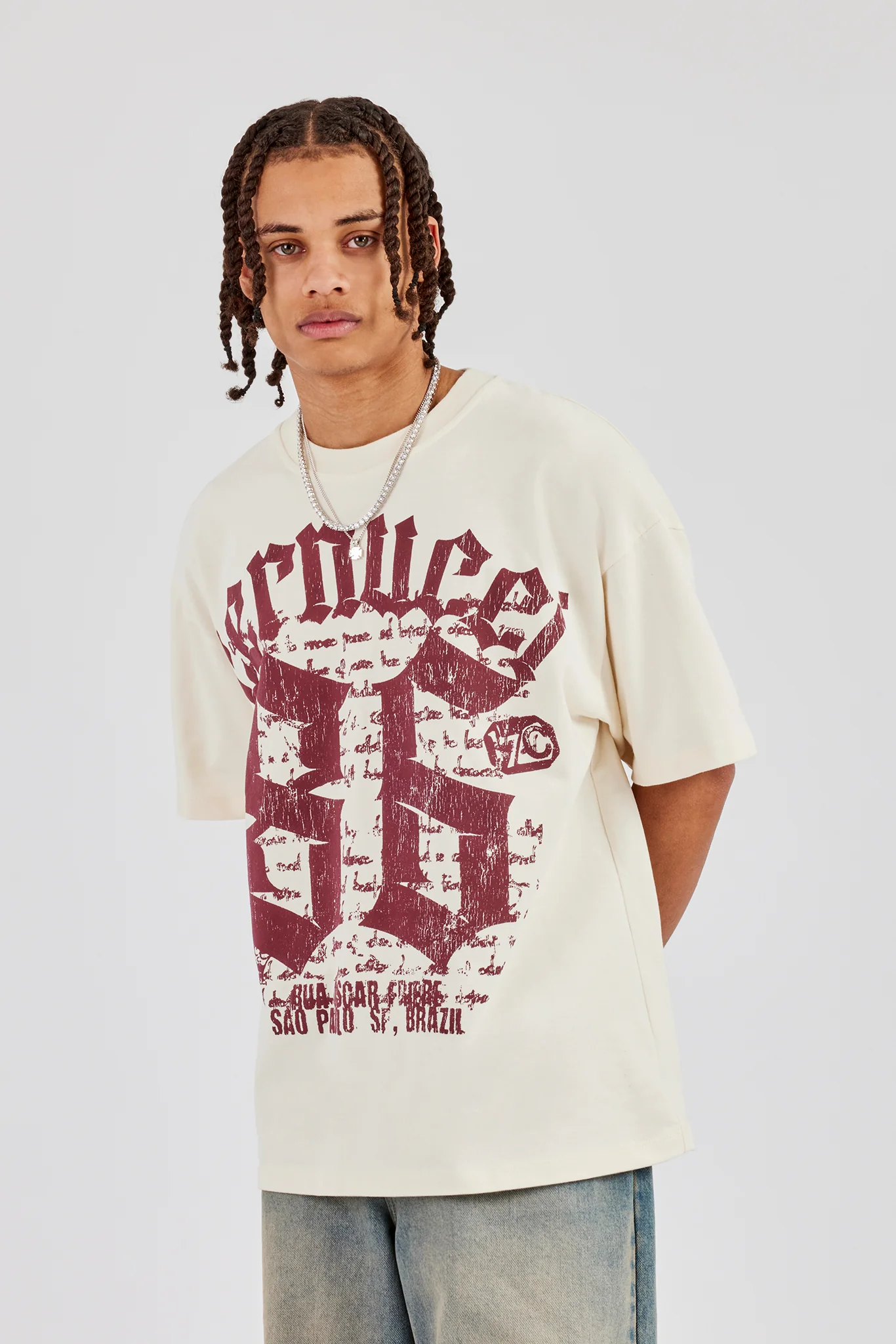 Oversized Printed T-Shirt - Ecru - Image 2