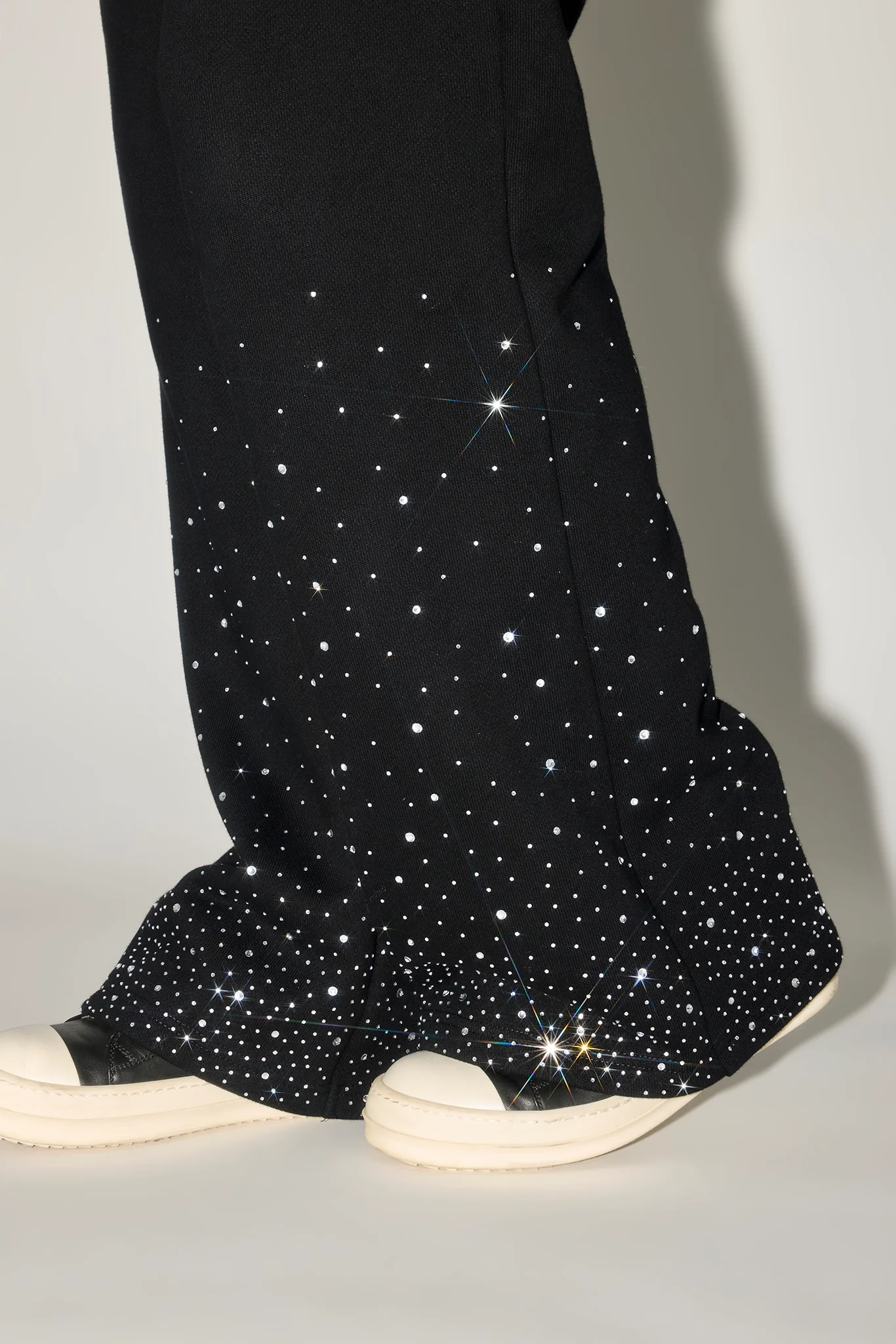 Oversized Rhinestone Zip Hoodie & Wide Leg Jogger - Black - Image 5