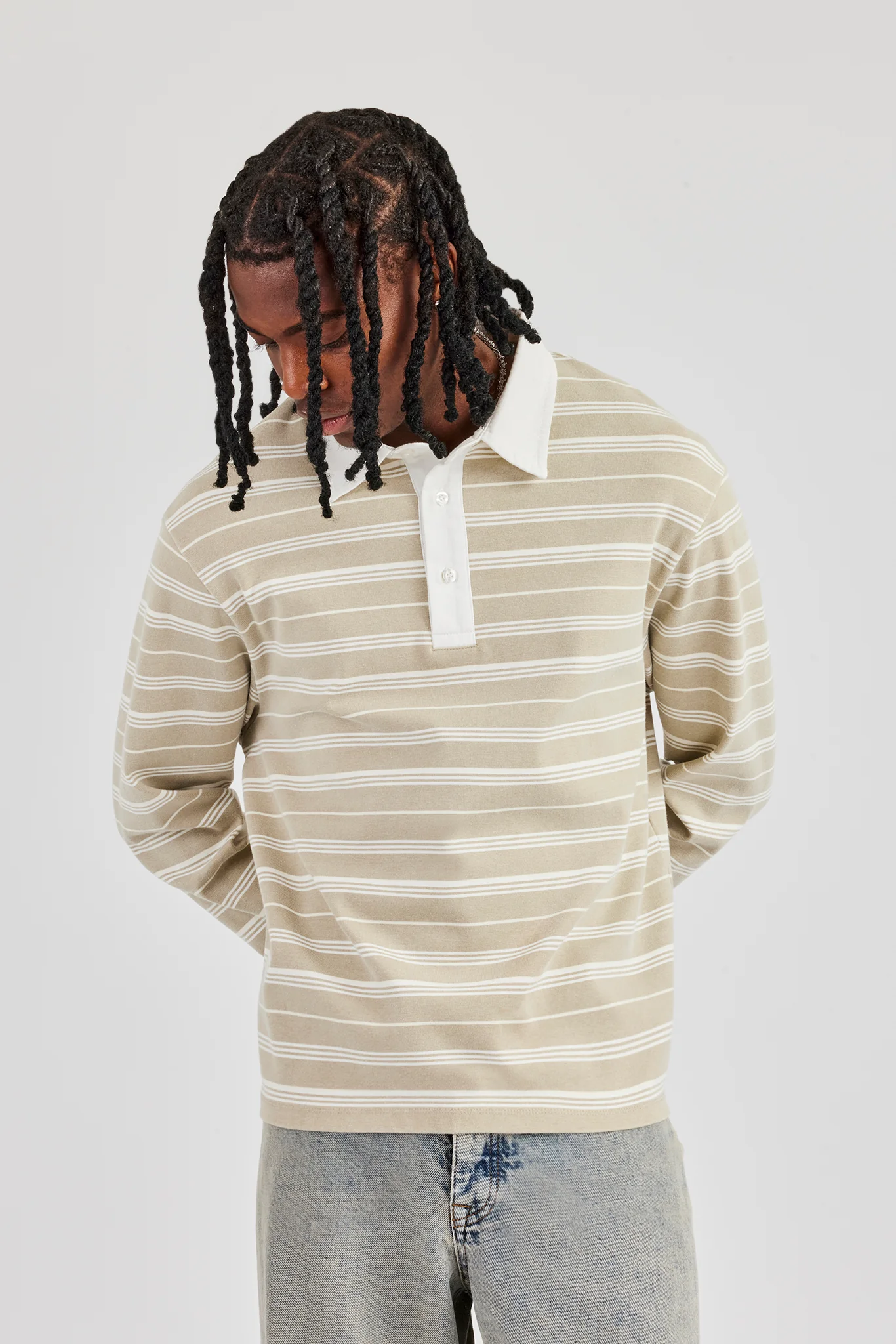 Stripe Rugby Polo Top