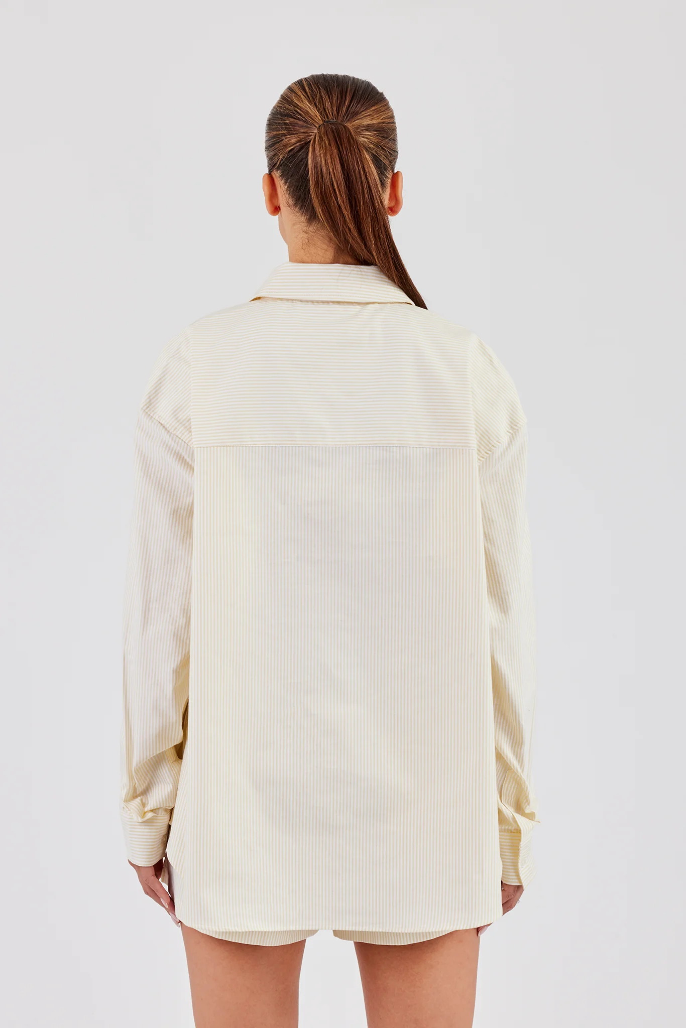 Oversized Stripe Shirt - Butter Yellow - Image 5
