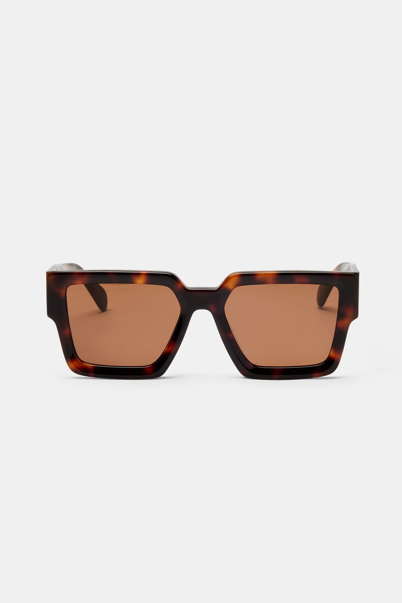 Oversized Thick Frame Acetate Sunglasses - Brown - Image 4