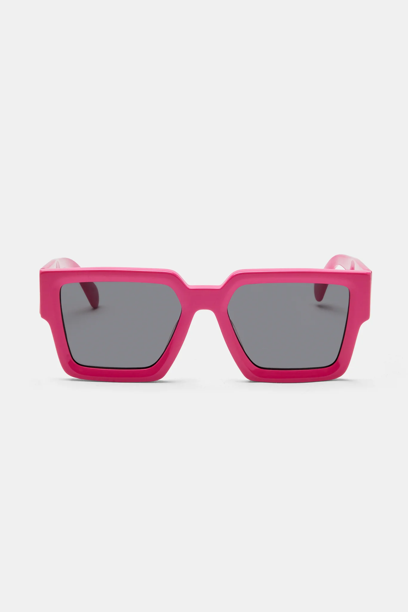 Oversized Thick Frame Acetate Sunglasses - Hot Pink - Image 4