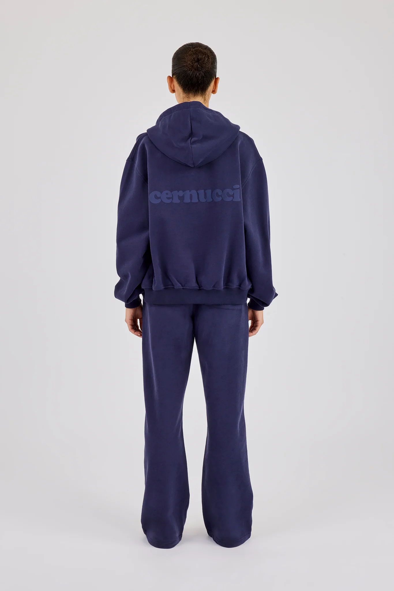 Oversized Zip Through Hoodie & Jogger - Navy - Image 4