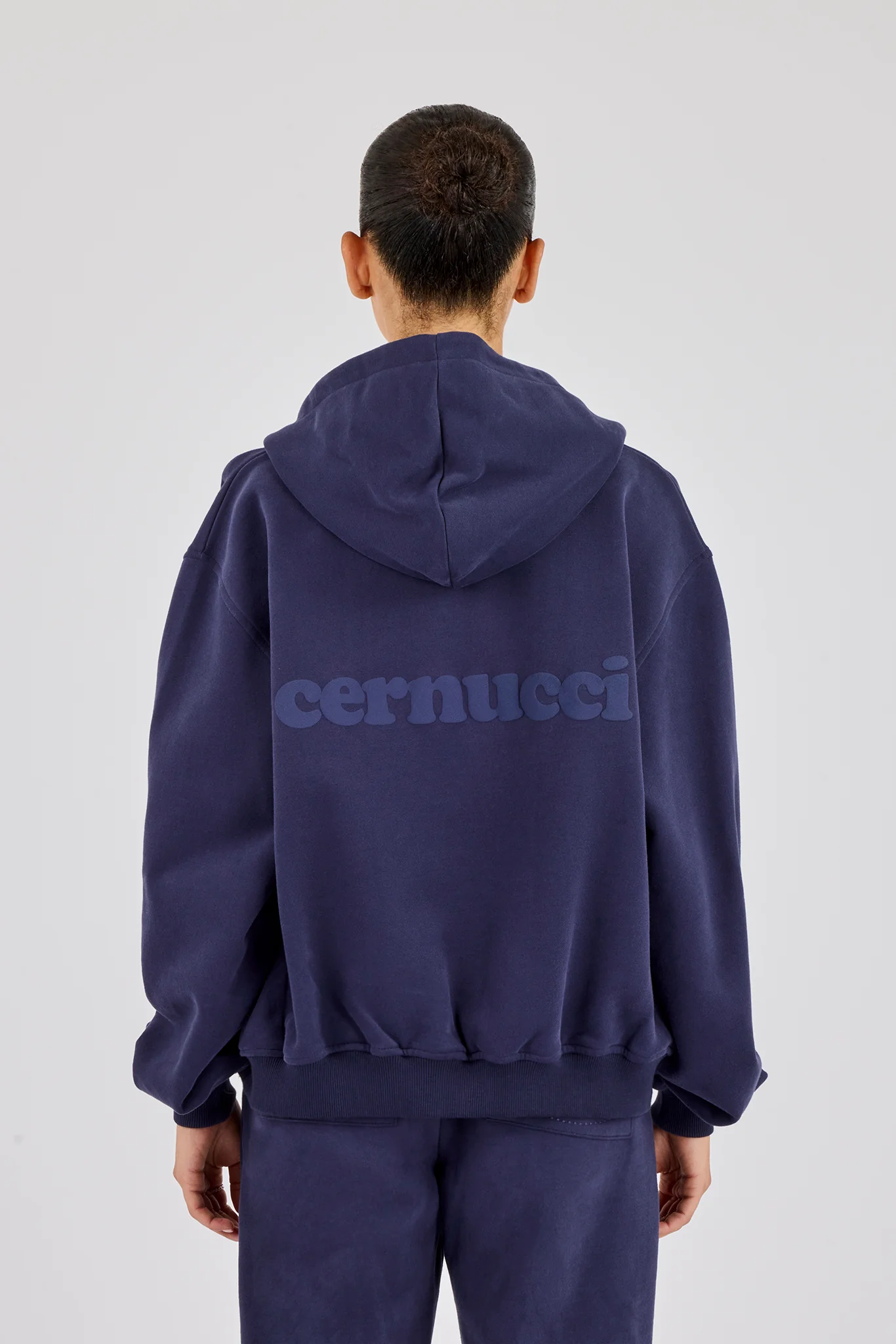 Oversized Zip Through Hoodie - Navy - Image 4