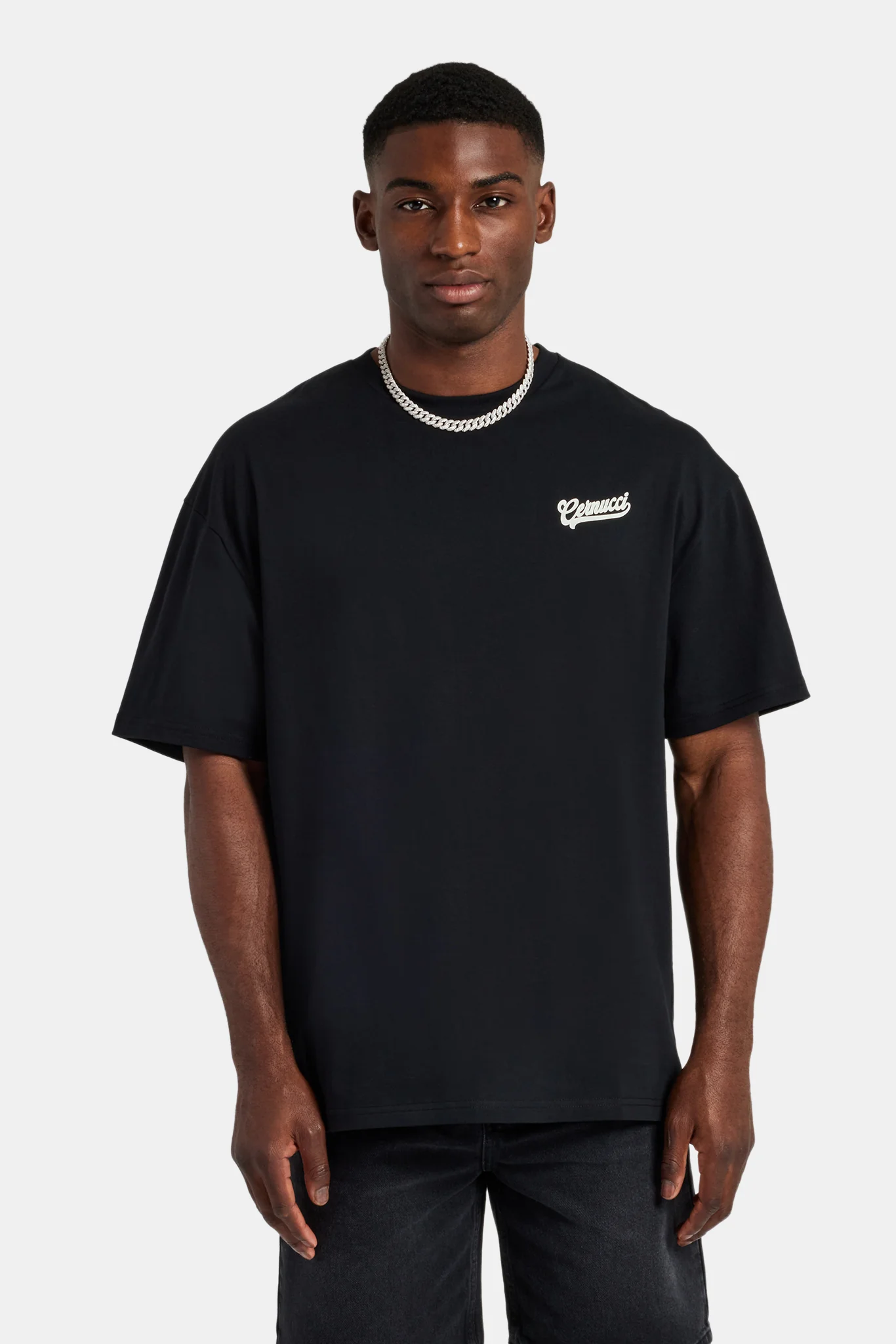 Palm Back Graphic Oversized T-Shirt - Black - Image 2