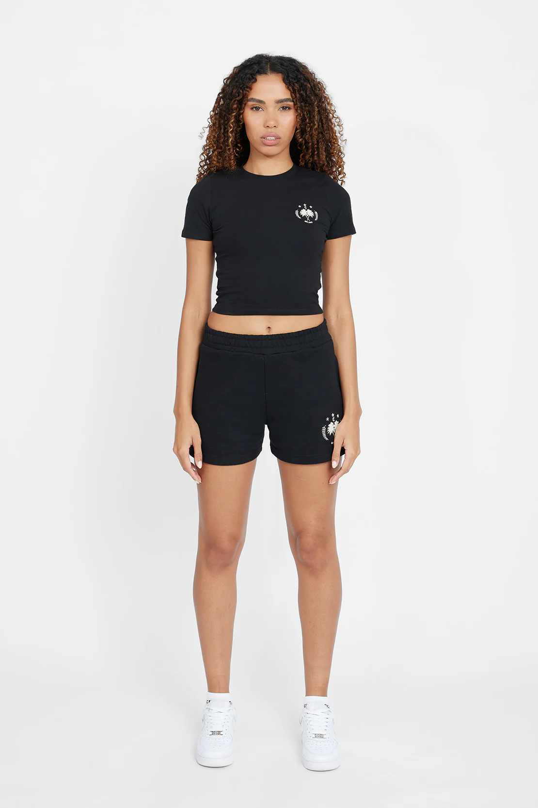 Palm Crest Short Sleeve Top - Black - Image 4