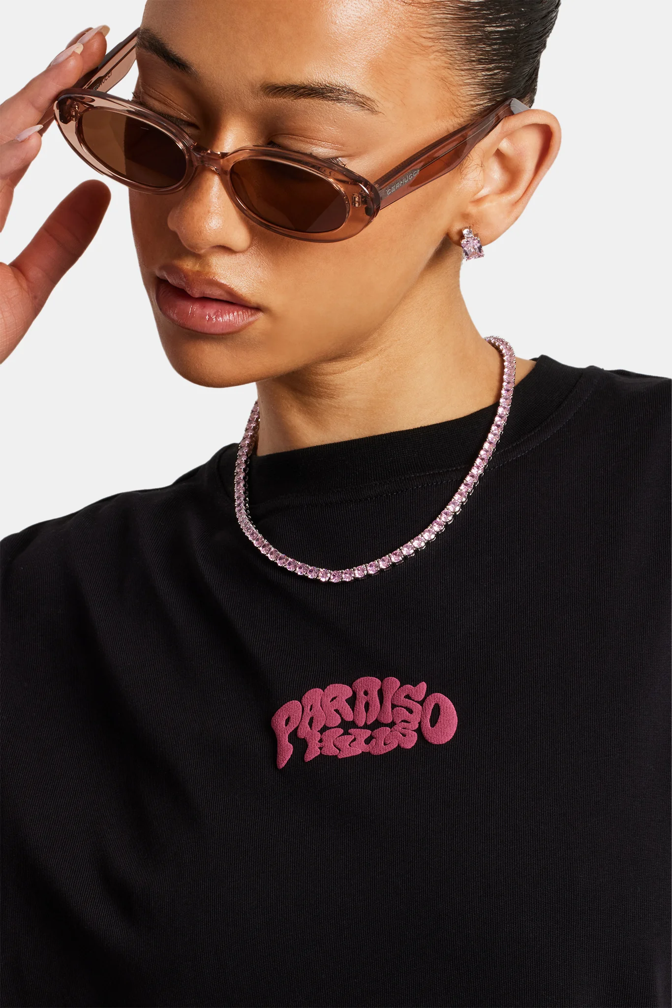 Paraiso Hills Palm Oversized T-Shirt - Black - Image 4