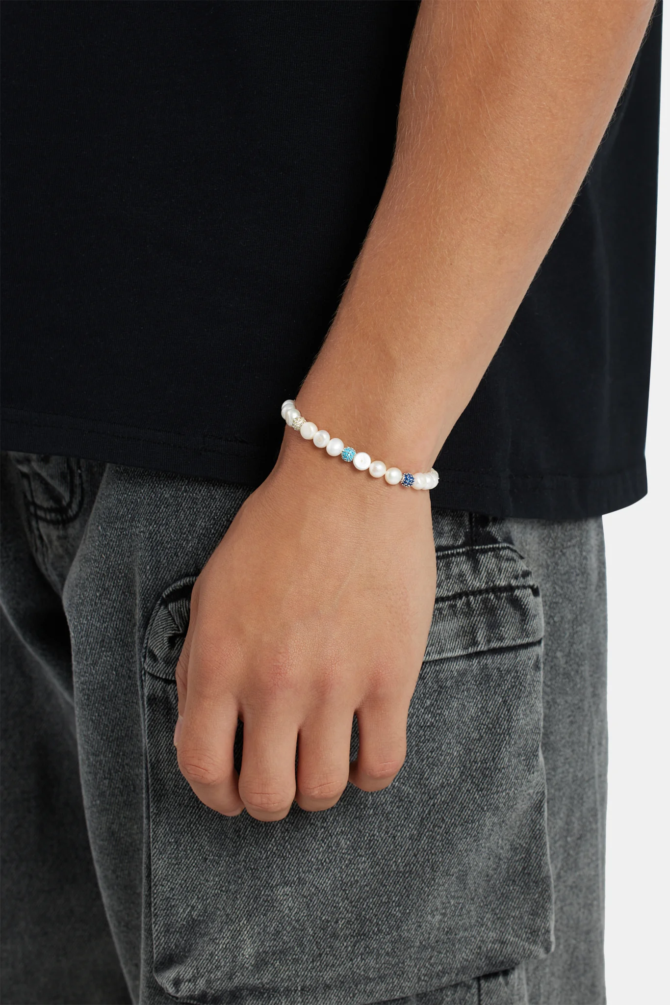 Pearl And Iced Multi Colour Bracelet - Image 2