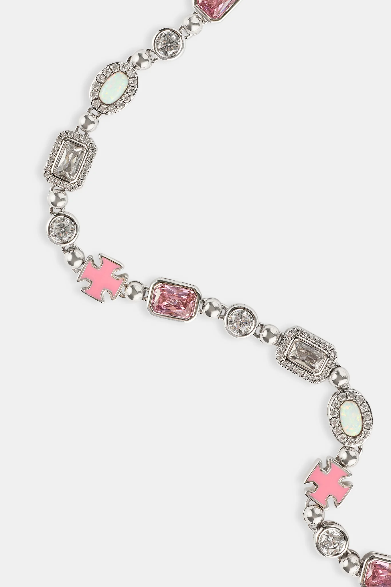 Pink & Clear Multi Gemstone Chain - 6mm - Image 3