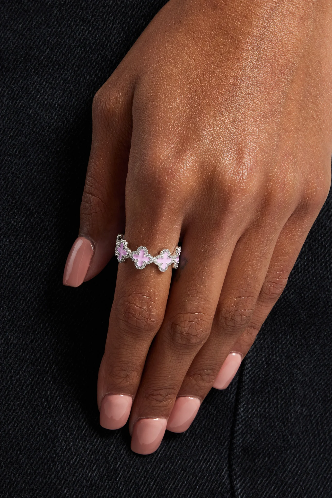 Pink Connecting Motif Ring - 6mm - Image 2