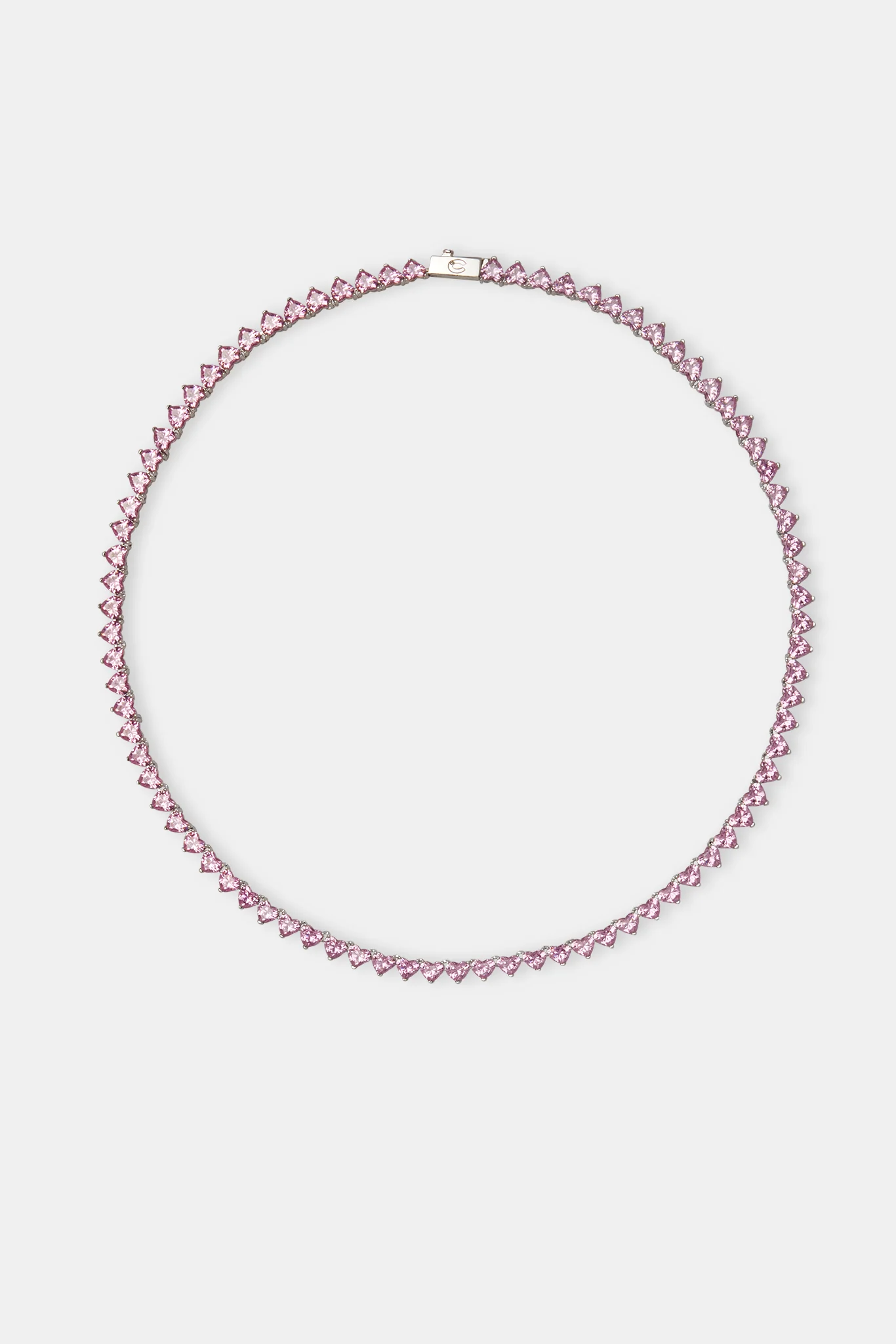 Pink CZ Heart Tennis Chain - 5mm - Image 4