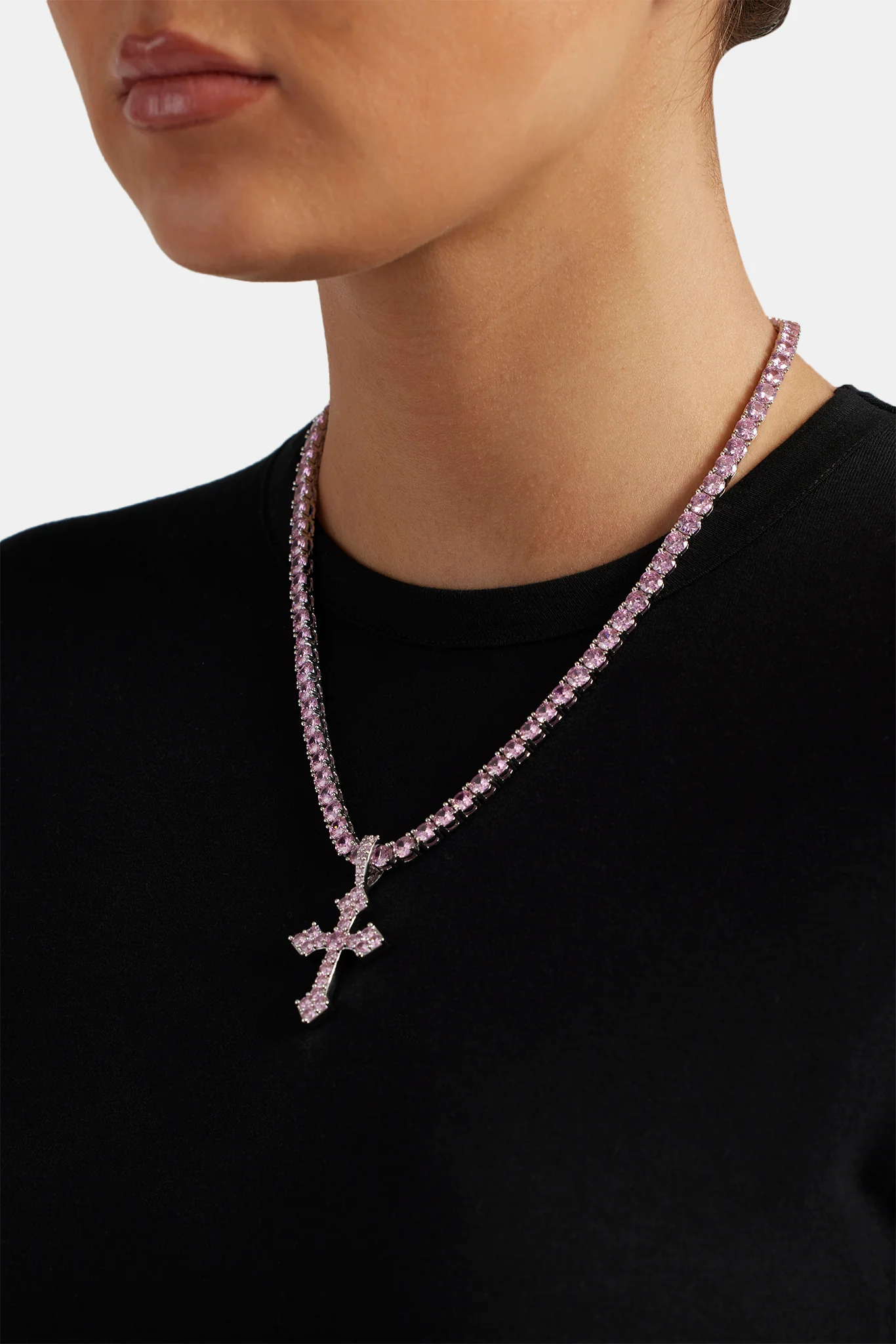 Pink Iced Celtic Cross Pendant - Image 3