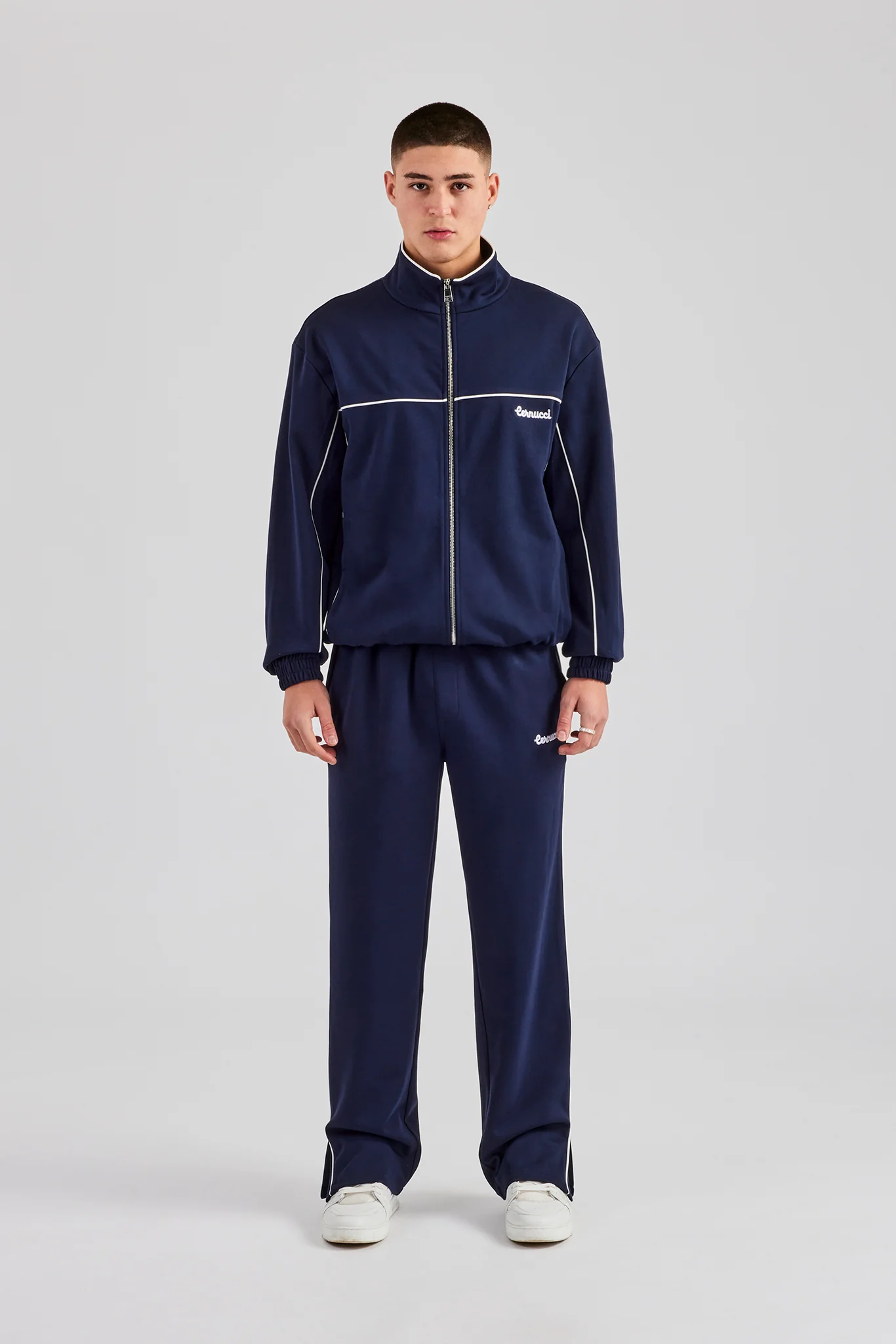 Piping Zip Through Tracksuit - Navy - Image 6