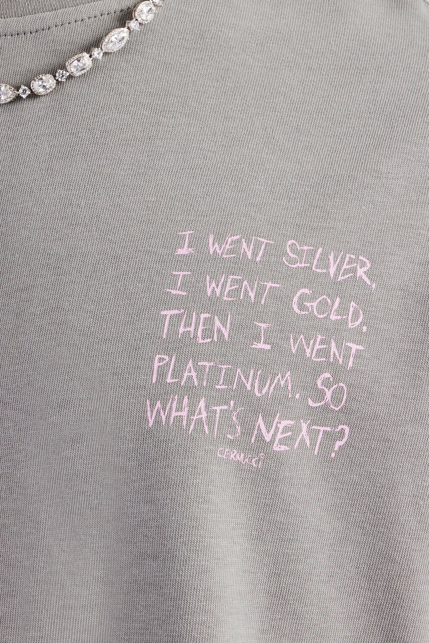 Platinum Back Quote Oversized T-Shirt - Charcoal - Image 4
