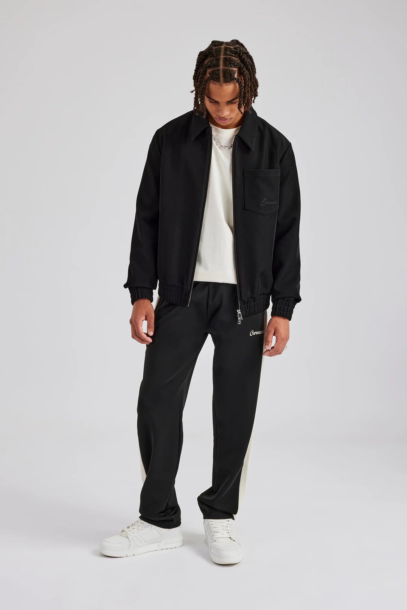 Pocket Twill Harrington Jacket - Black - Image 4