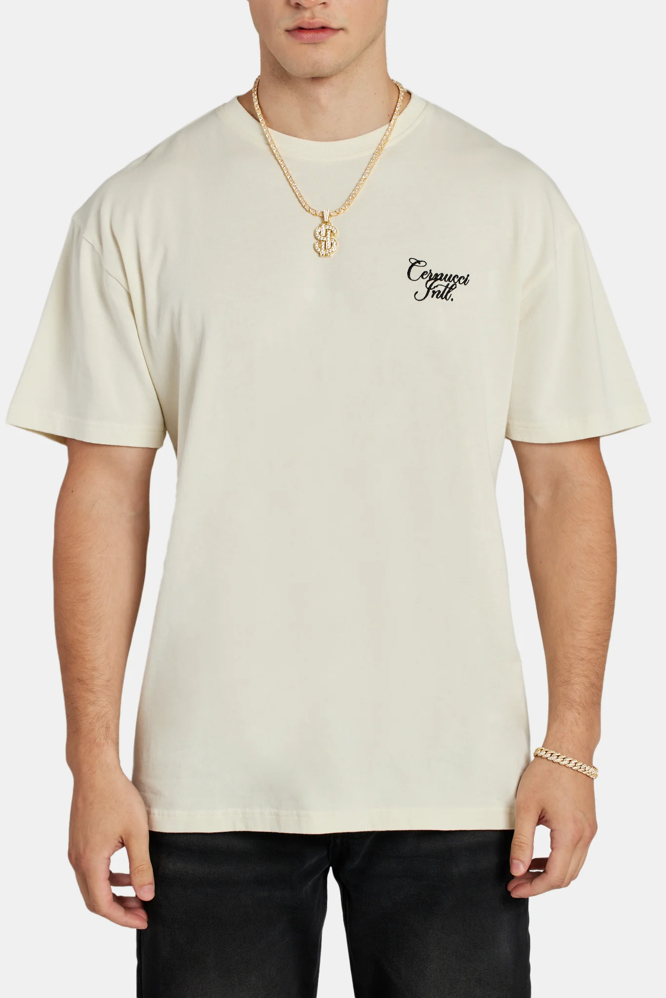 Poker Chip Graphic Oversized T-Shirt - Ecru - Image 2