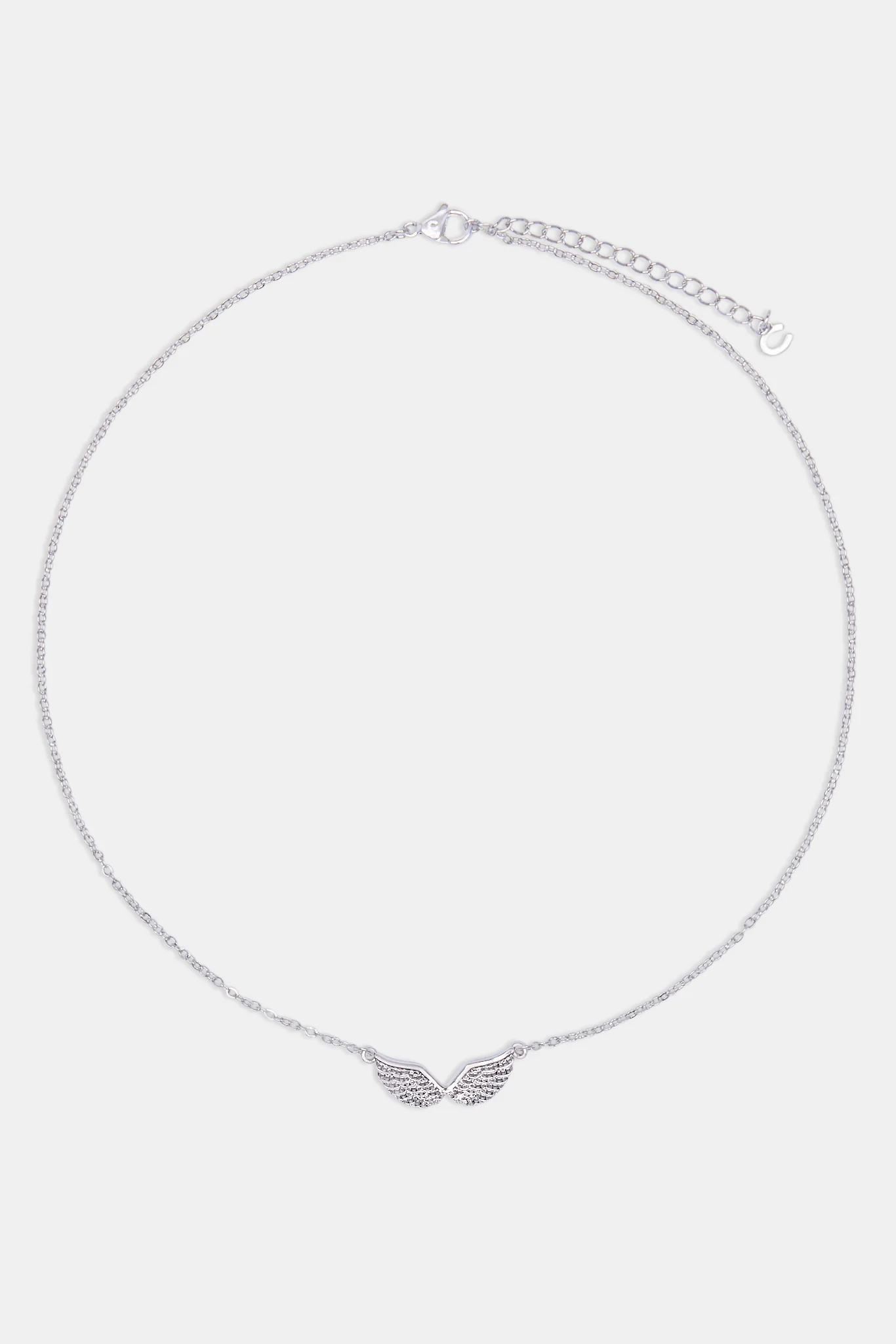 Polished Angel Wings Necklace - White - Image 4